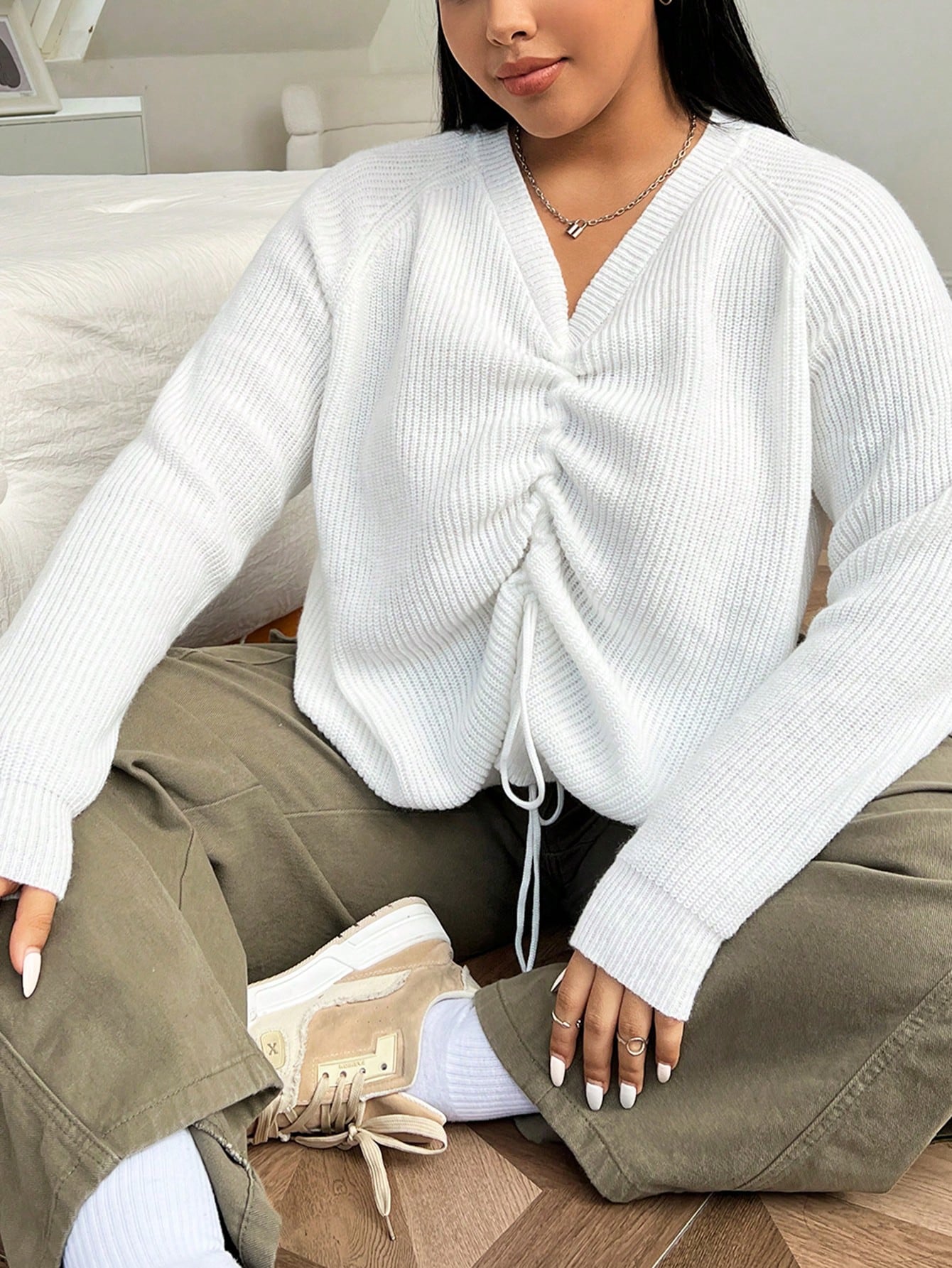 In White Plus Size Sweaters