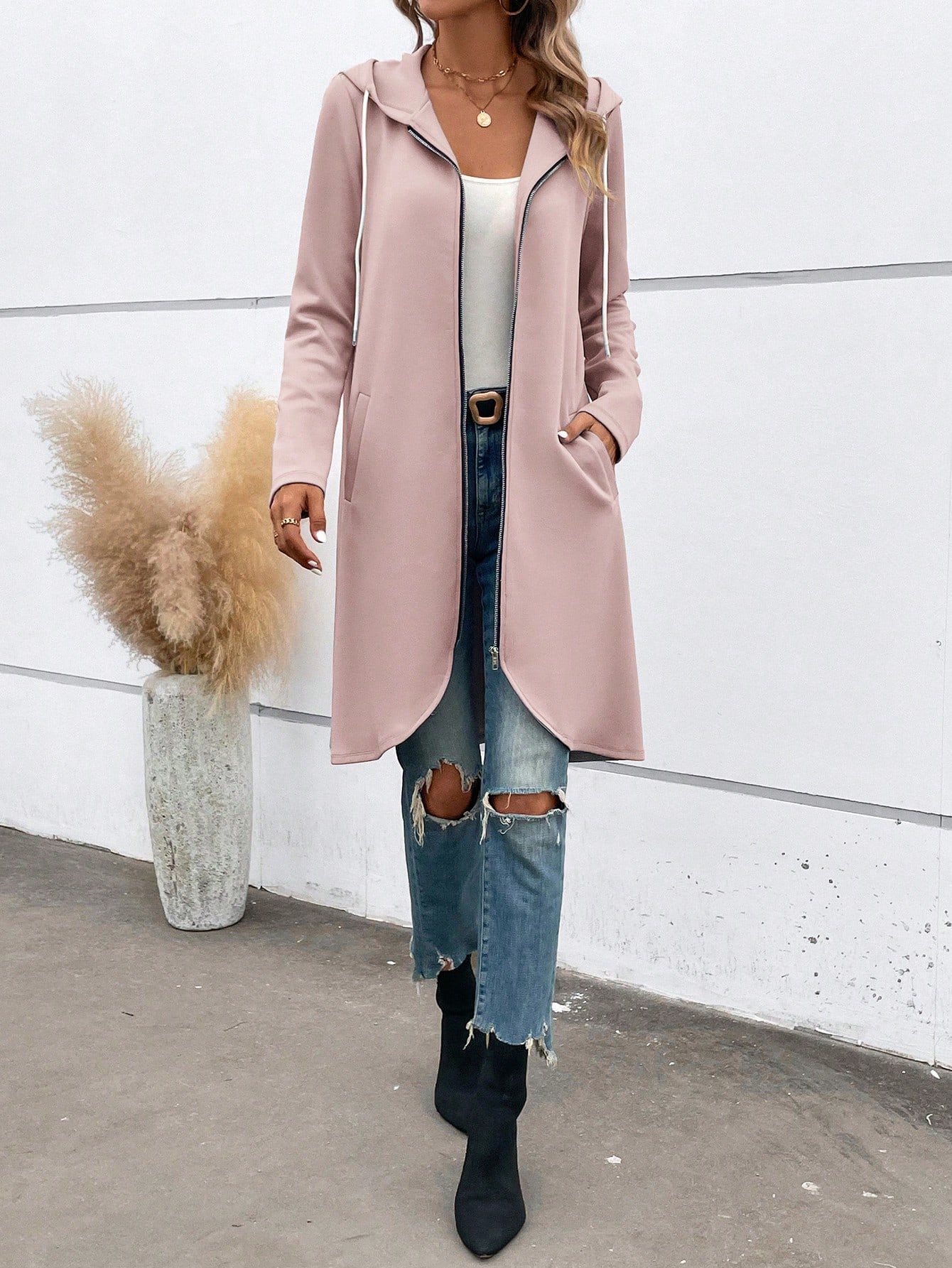 In Long Sleeve Women Coats