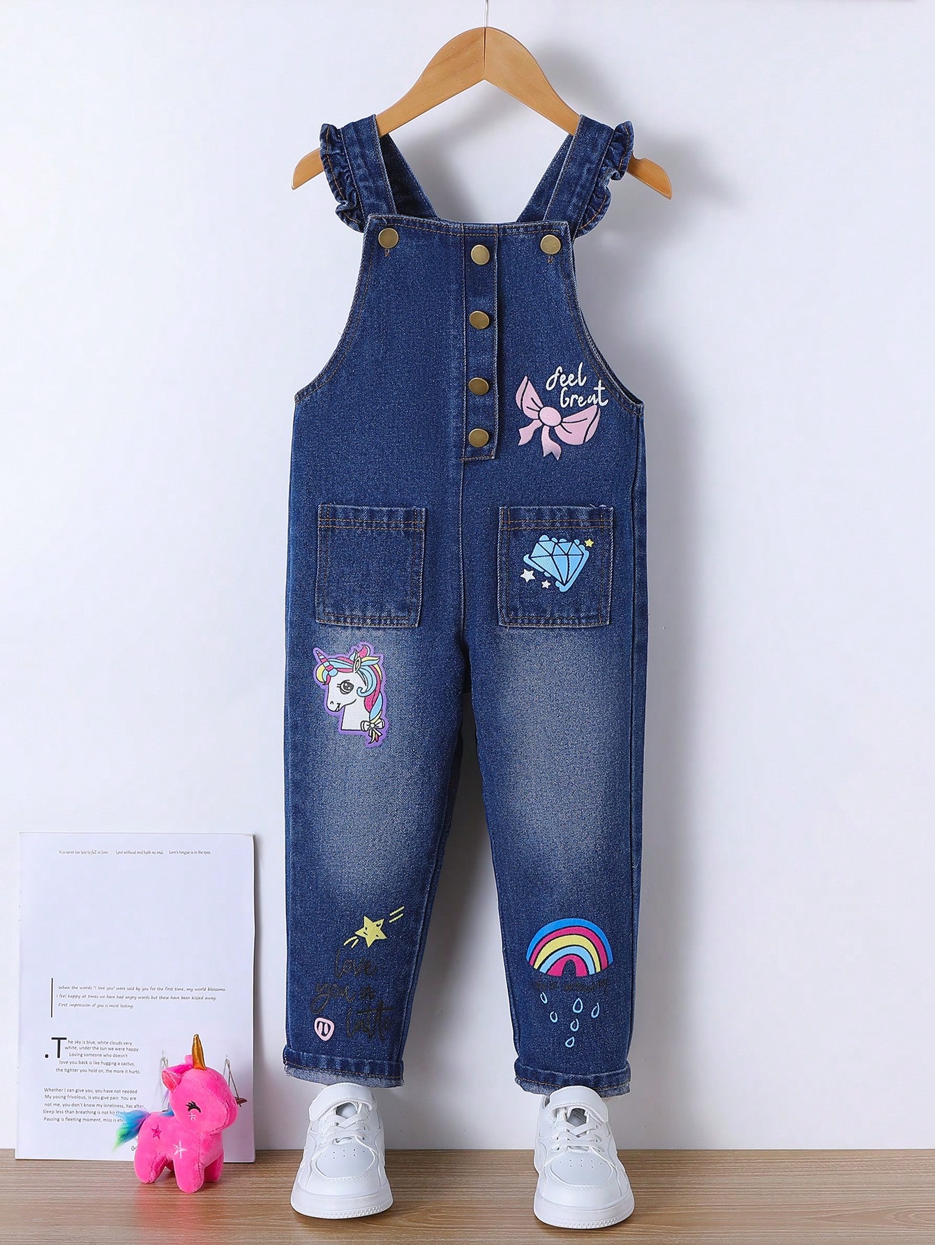 Young Girls Denim Overalls & Jumpsuits