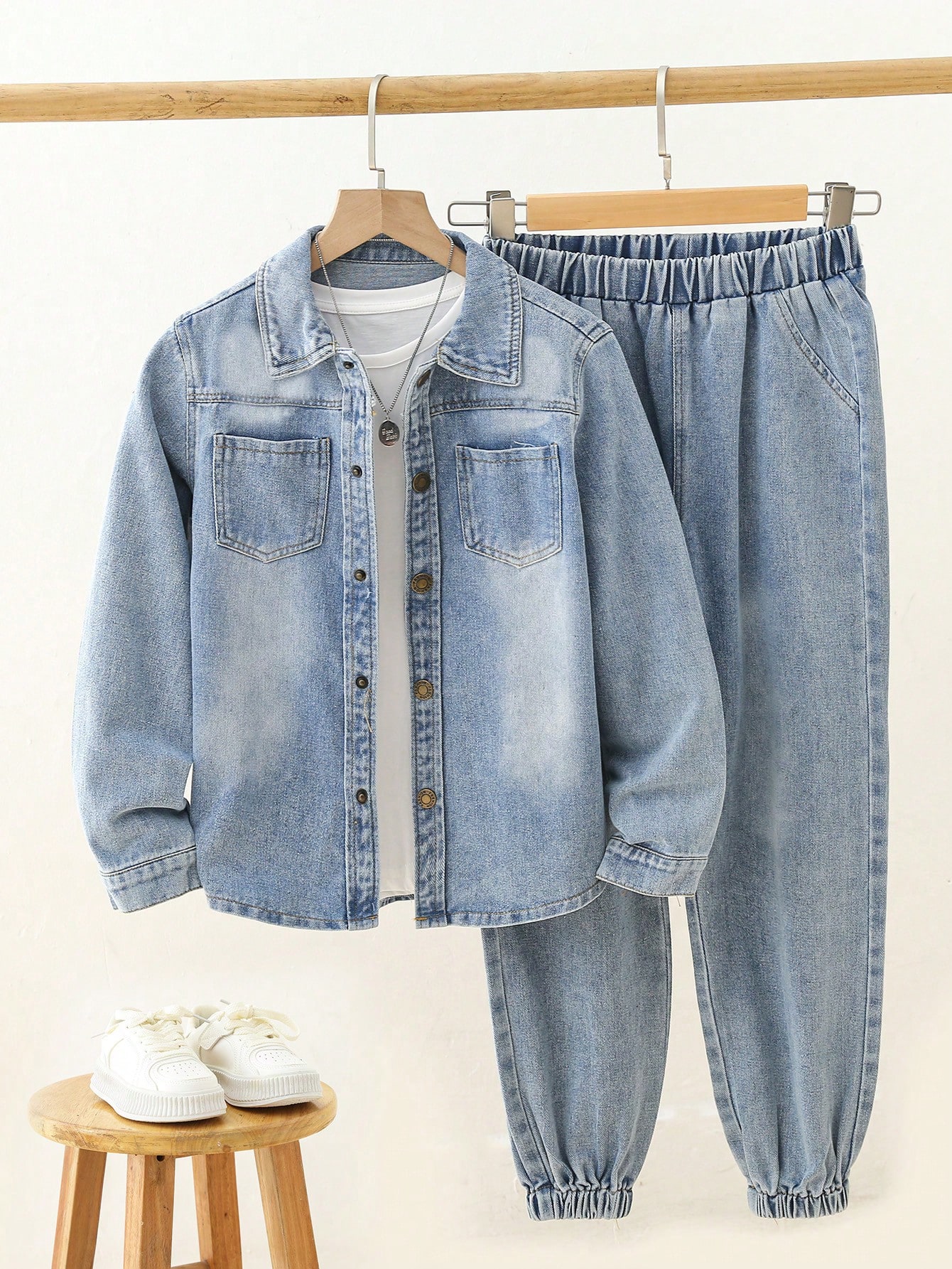 Tween Boys Denim Two-piece Outfits