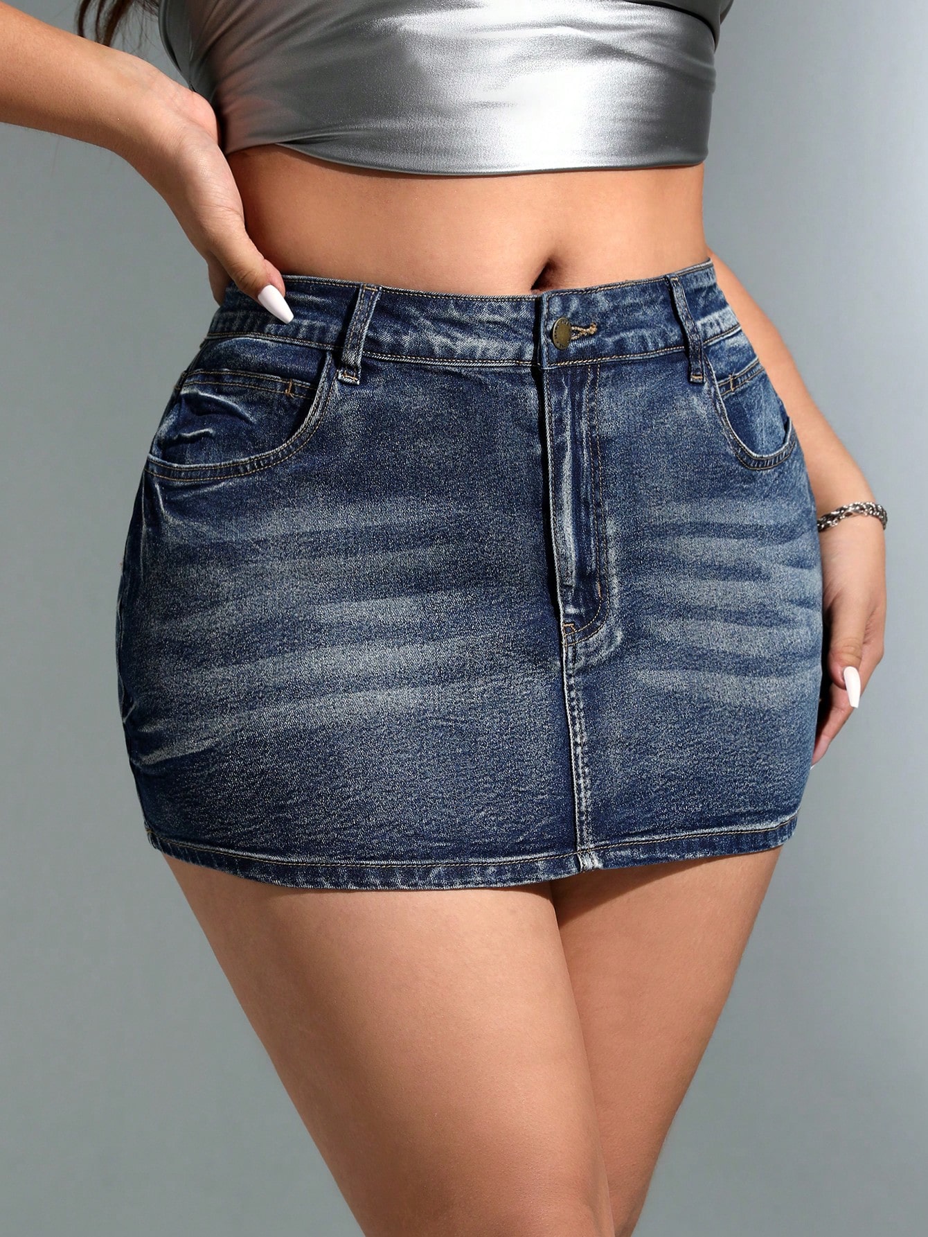 Plus Size Denim Skirts