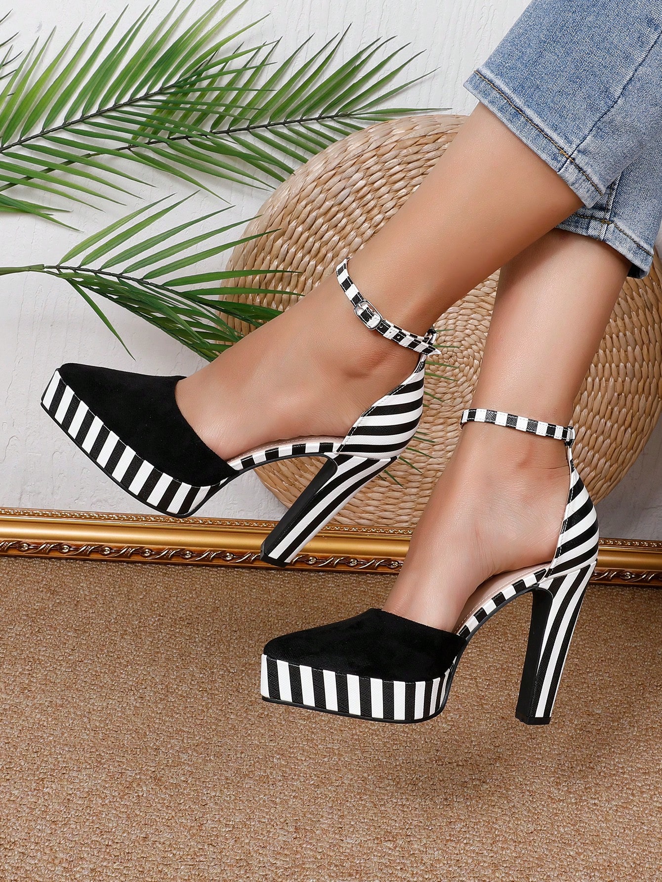 In Black and White Women Pumps