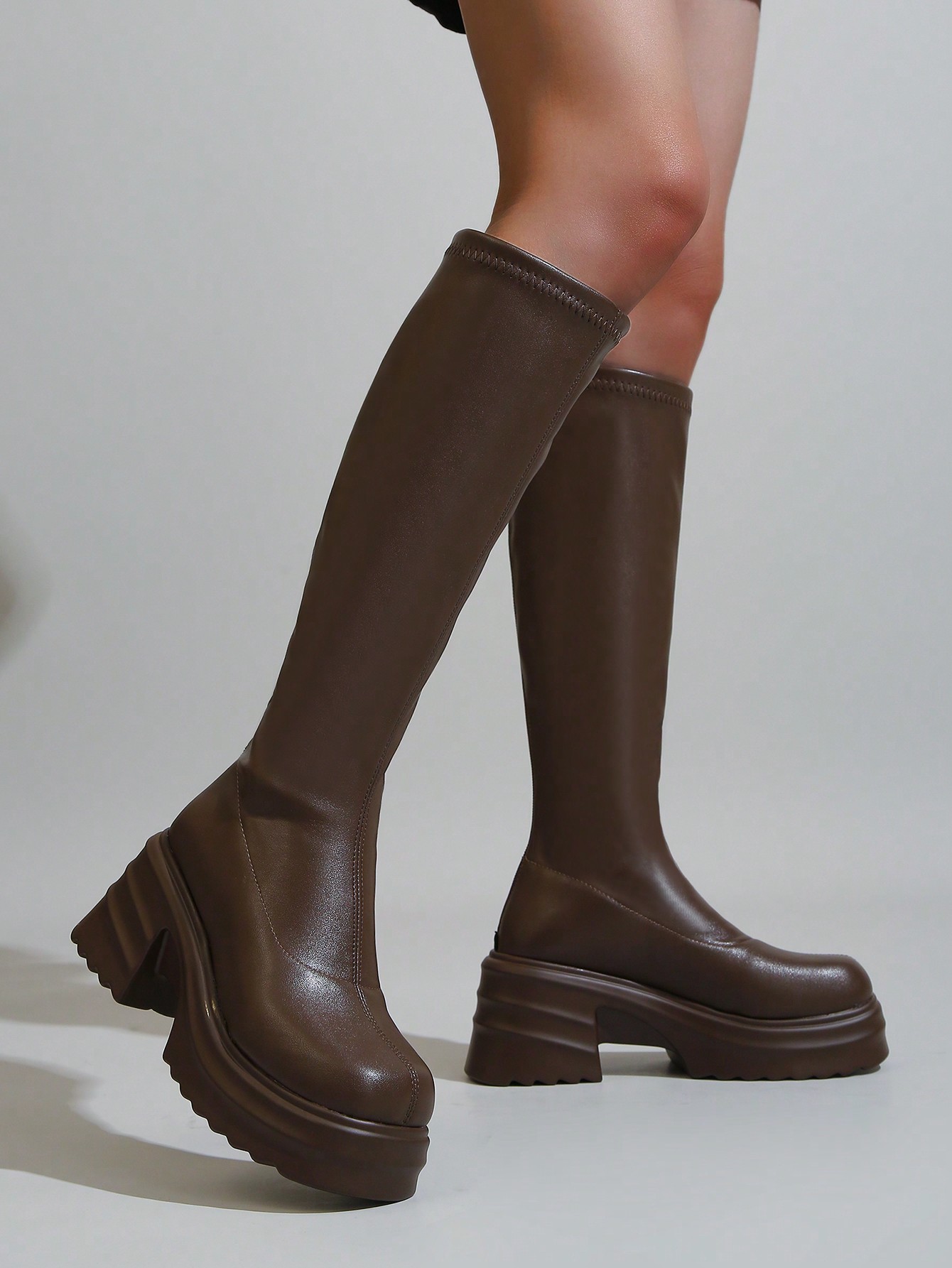 In Brown Women Knee-High Boots