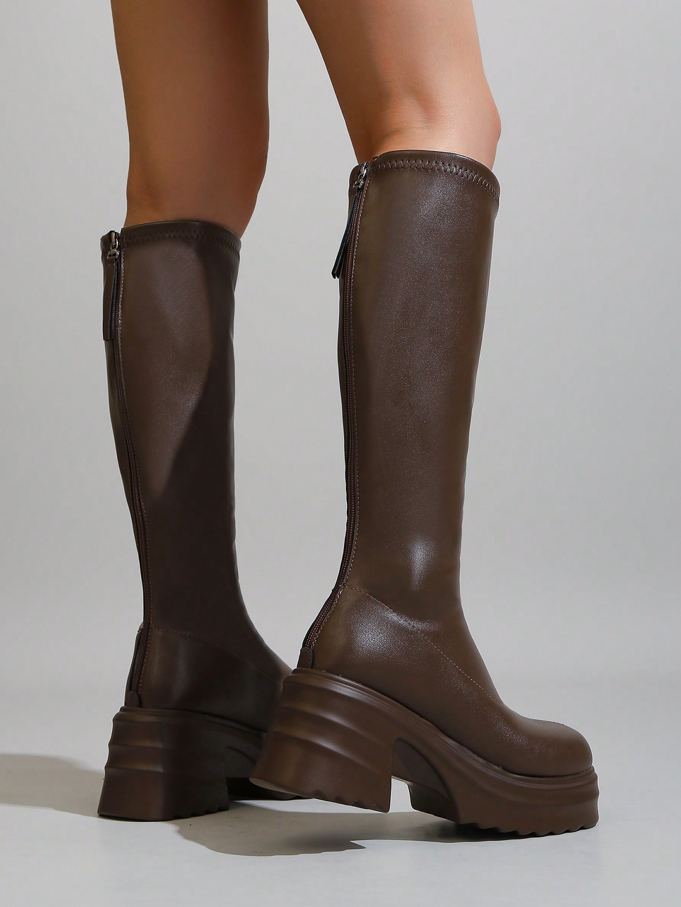 In Brown Women Knee-High Boots