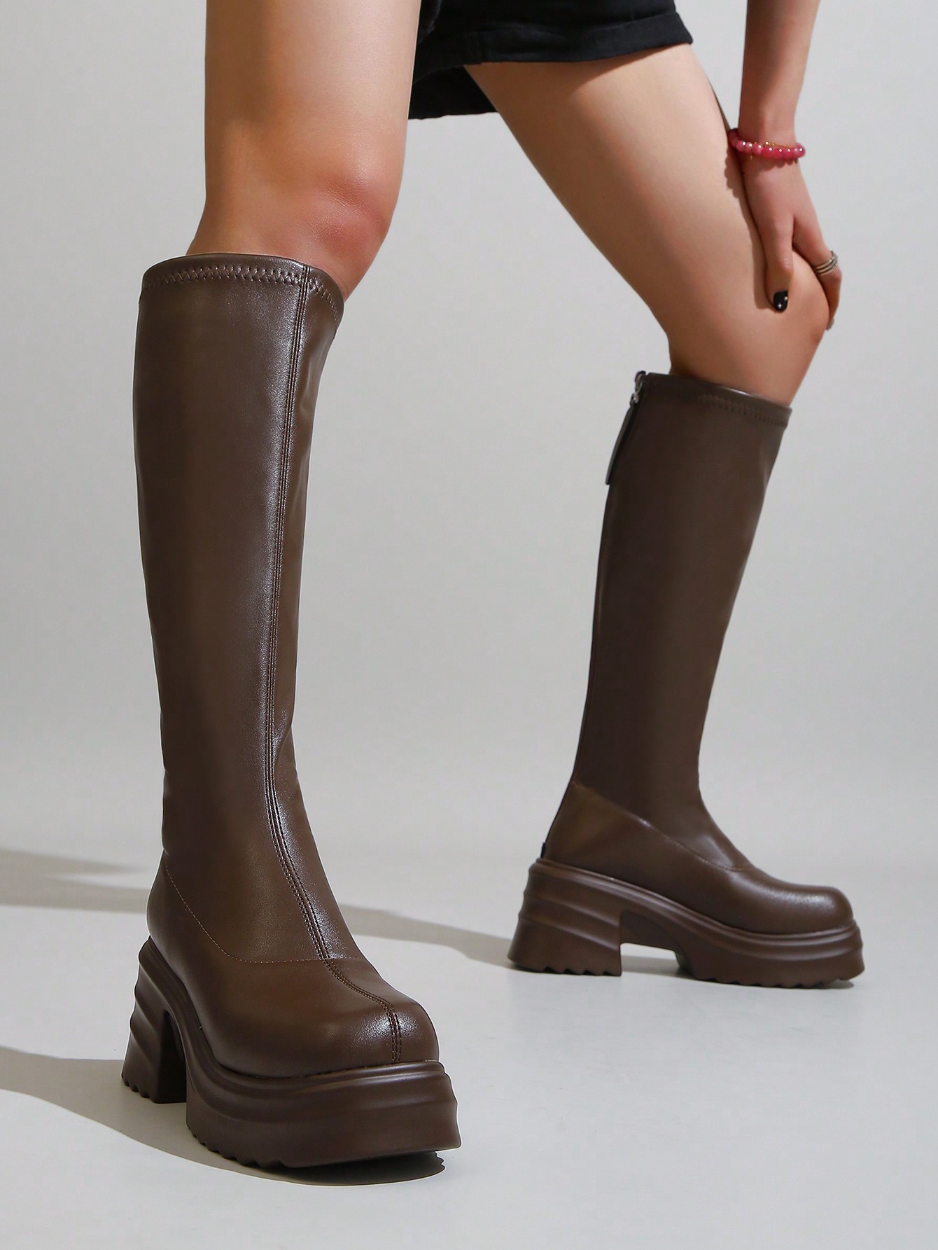 In Brown Women Knee-High Boots