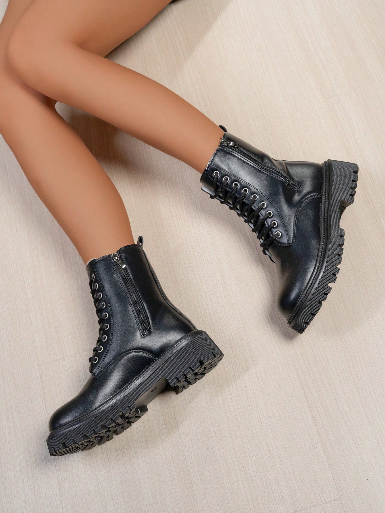 In Black Women Mid-Calf Boots