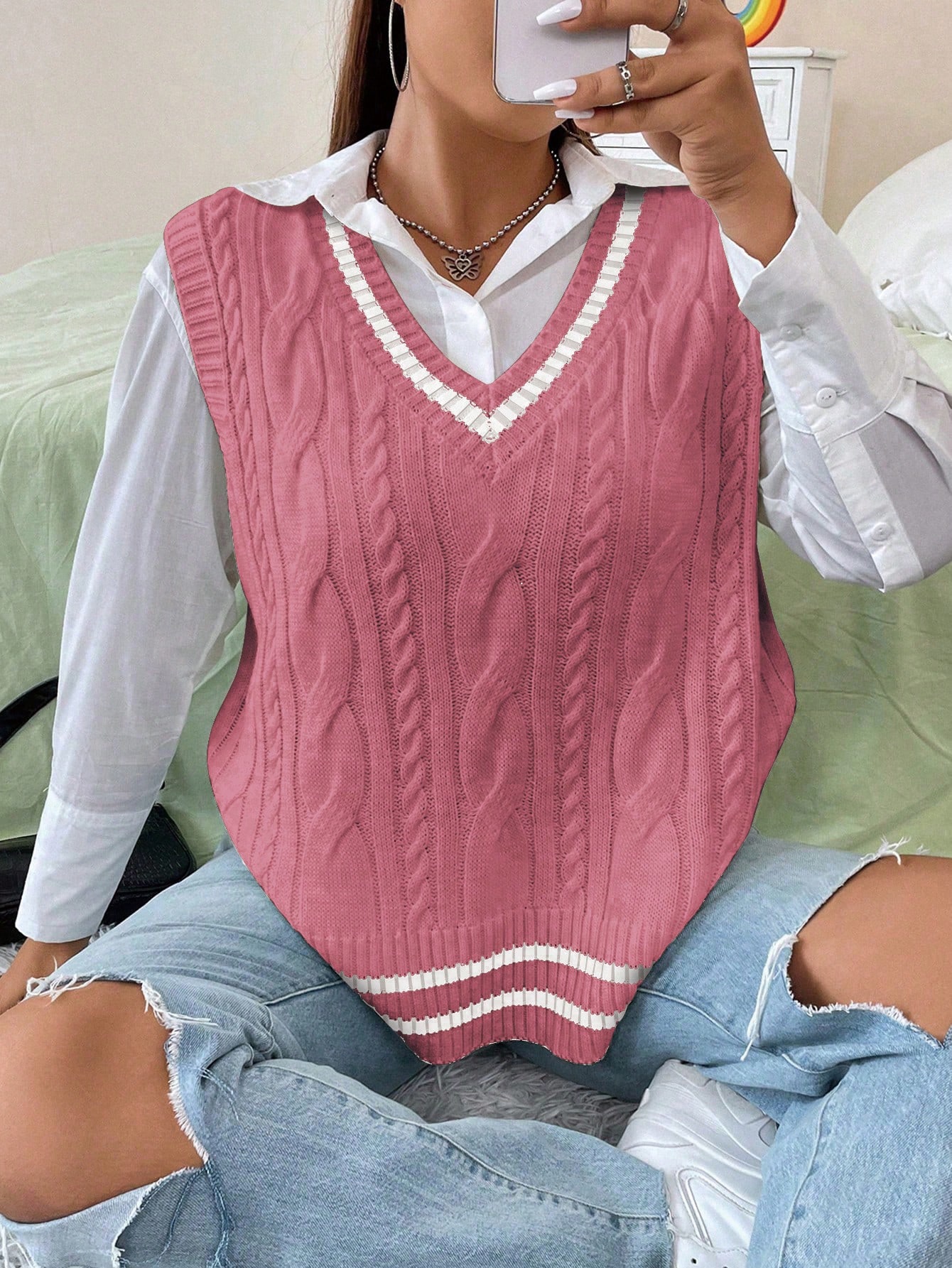 In Casual Plus Size Sweater Vests