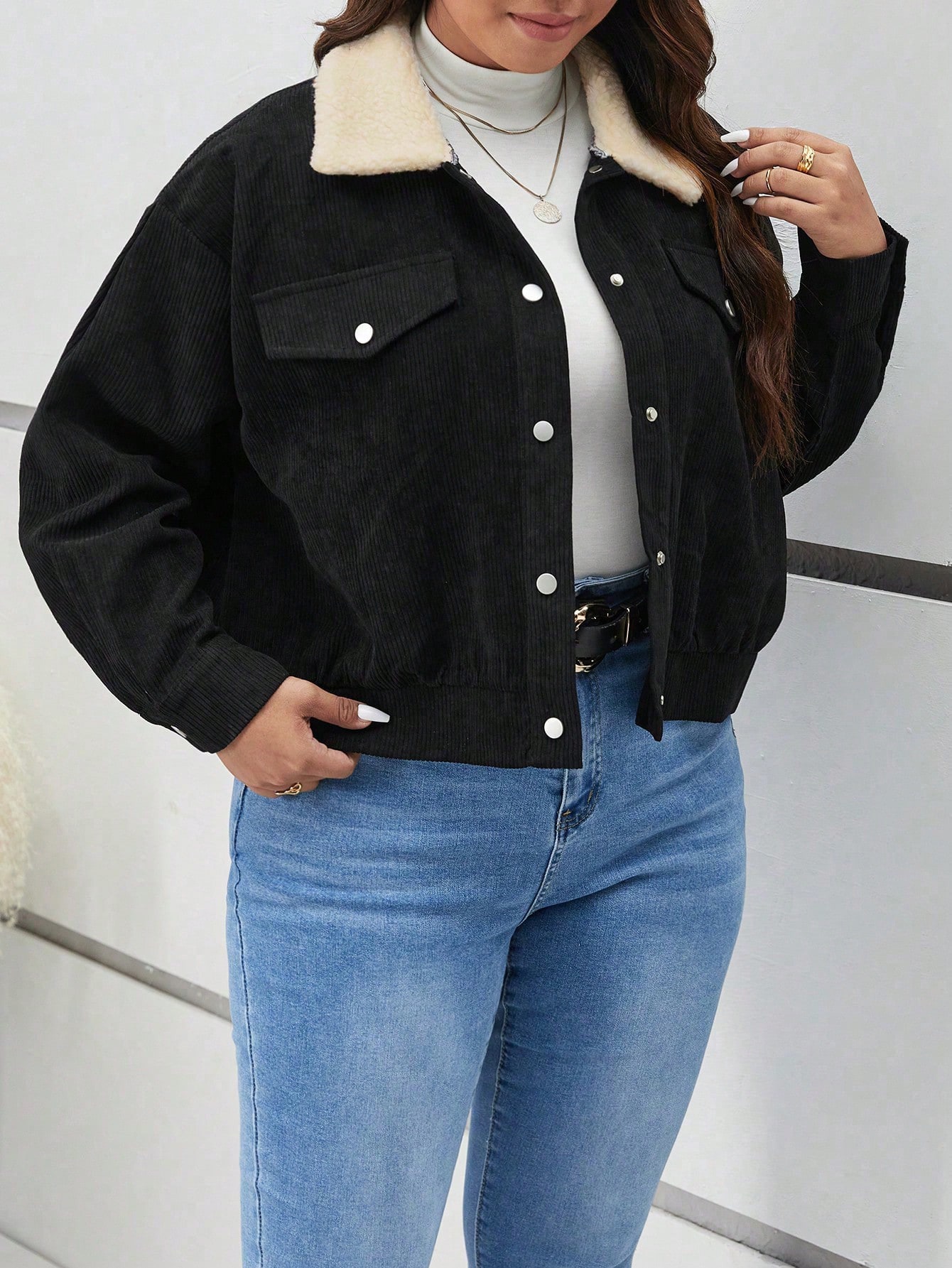 In Black Plus Size Jackets