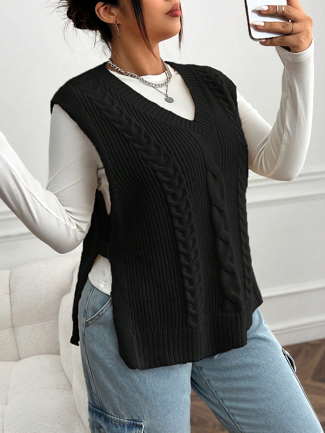 In Casual Plus Size Sweater Vests