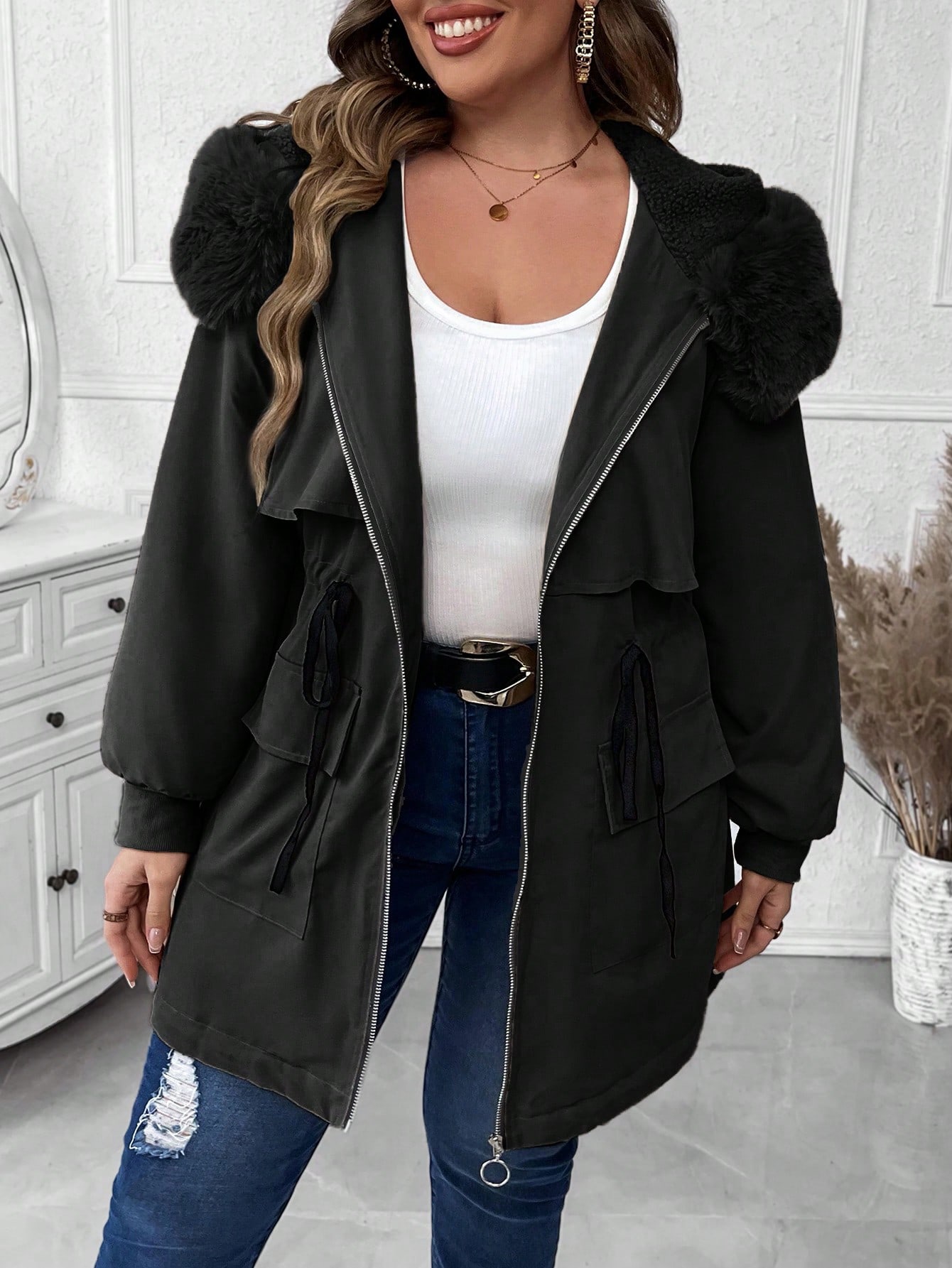 In Casual Plus Size Winter Coats