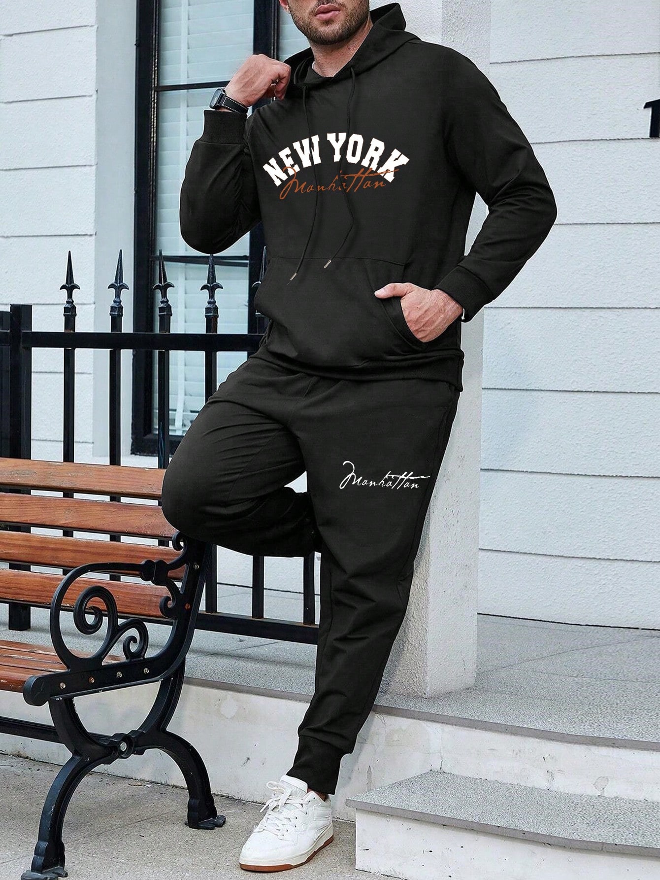 Men Plus Size Hoodie & Sweatshirt Co-ords