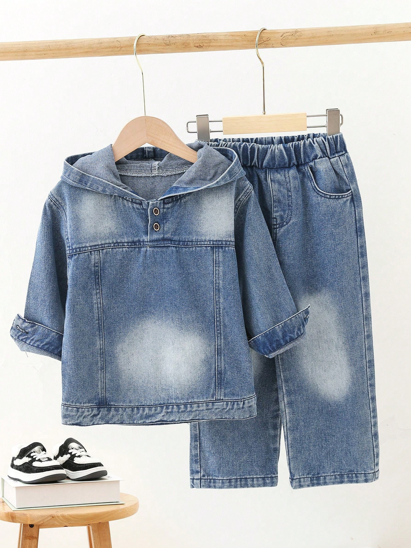 Young Boys Denim Two-piece Outfits