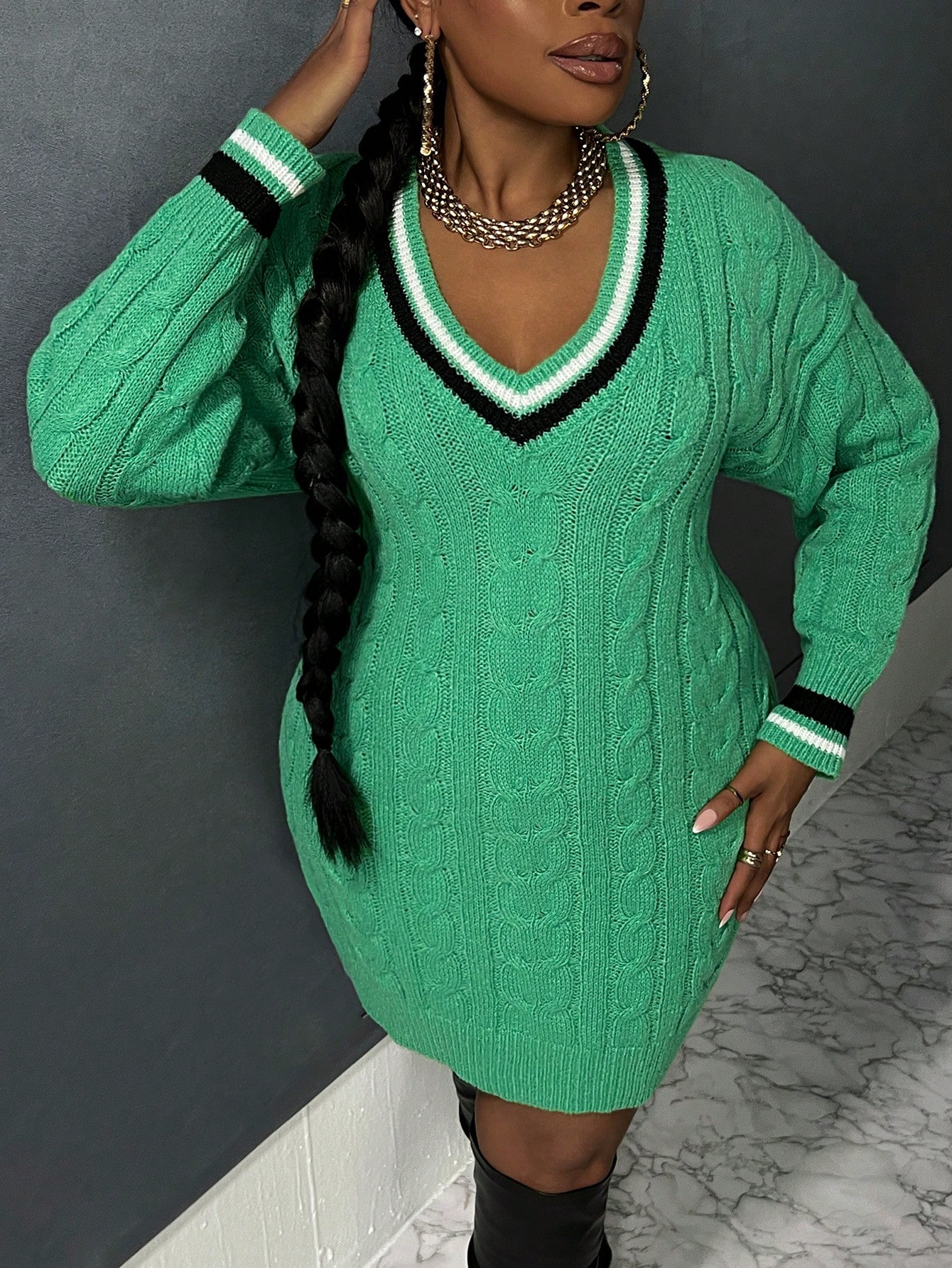 In Casual Plus Size Sweater Dresses