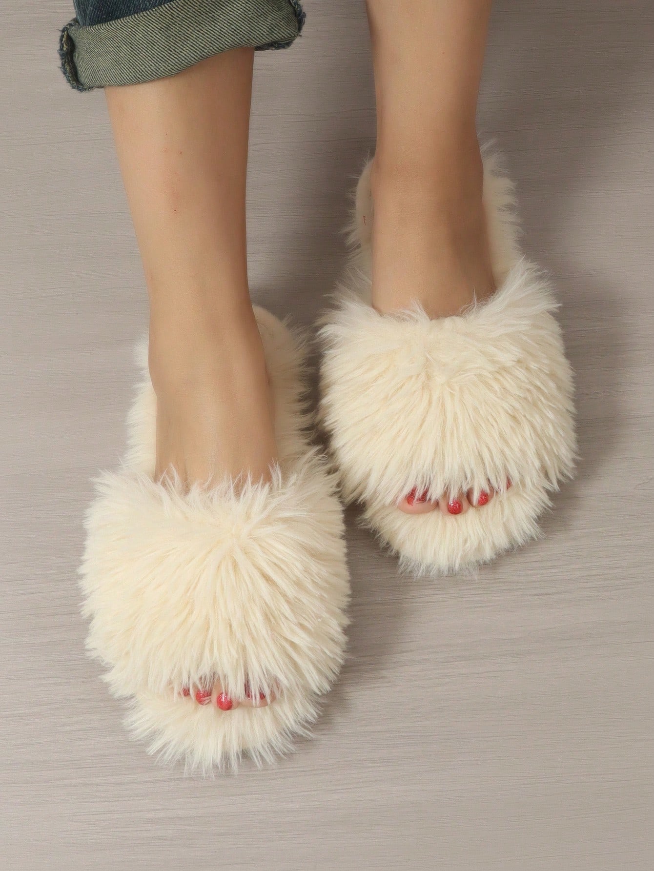 In Beige Women Home Slippers