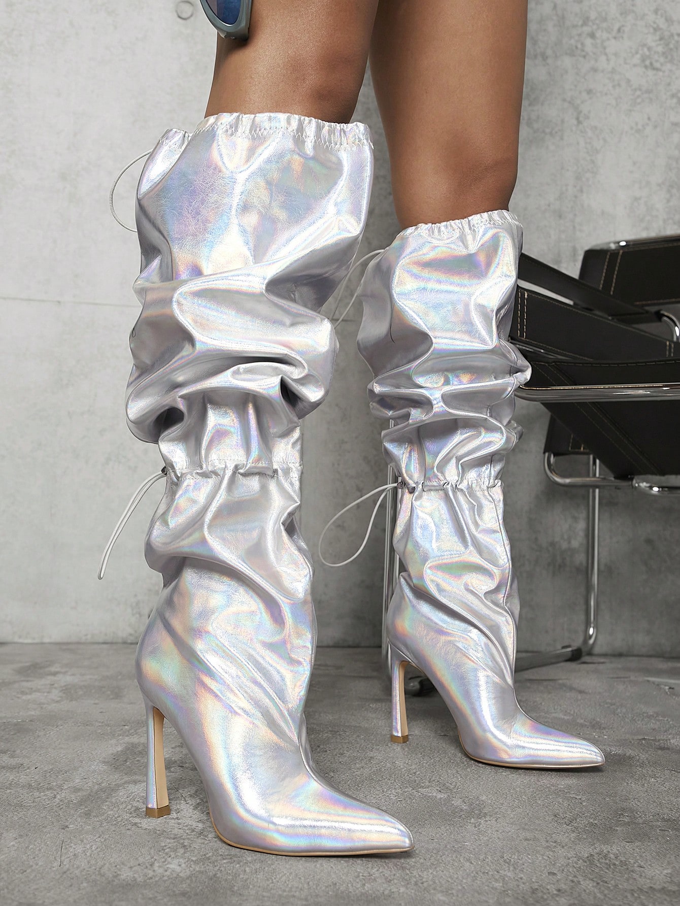 In Silver Women Fashion Boots