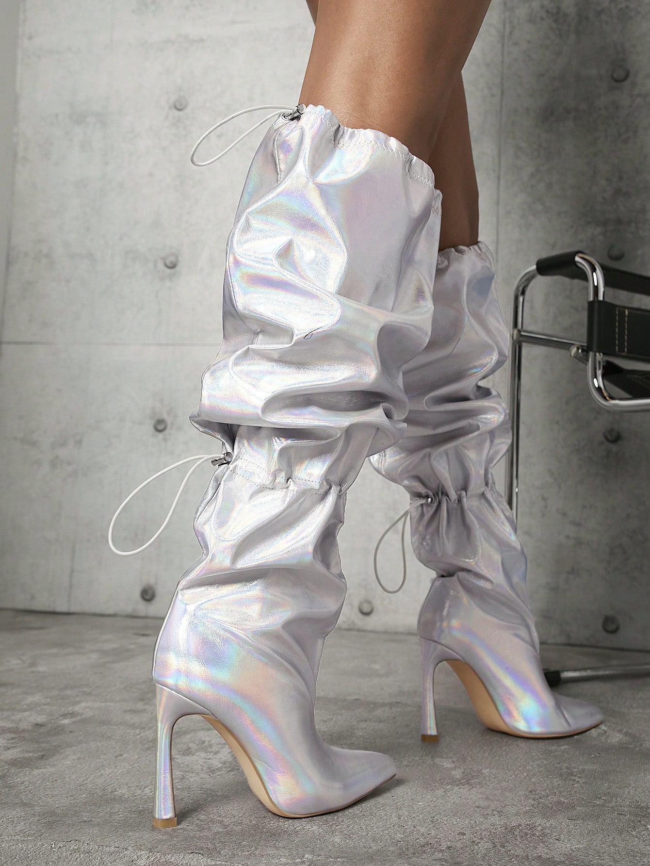 In Silver Women Fashion Boots