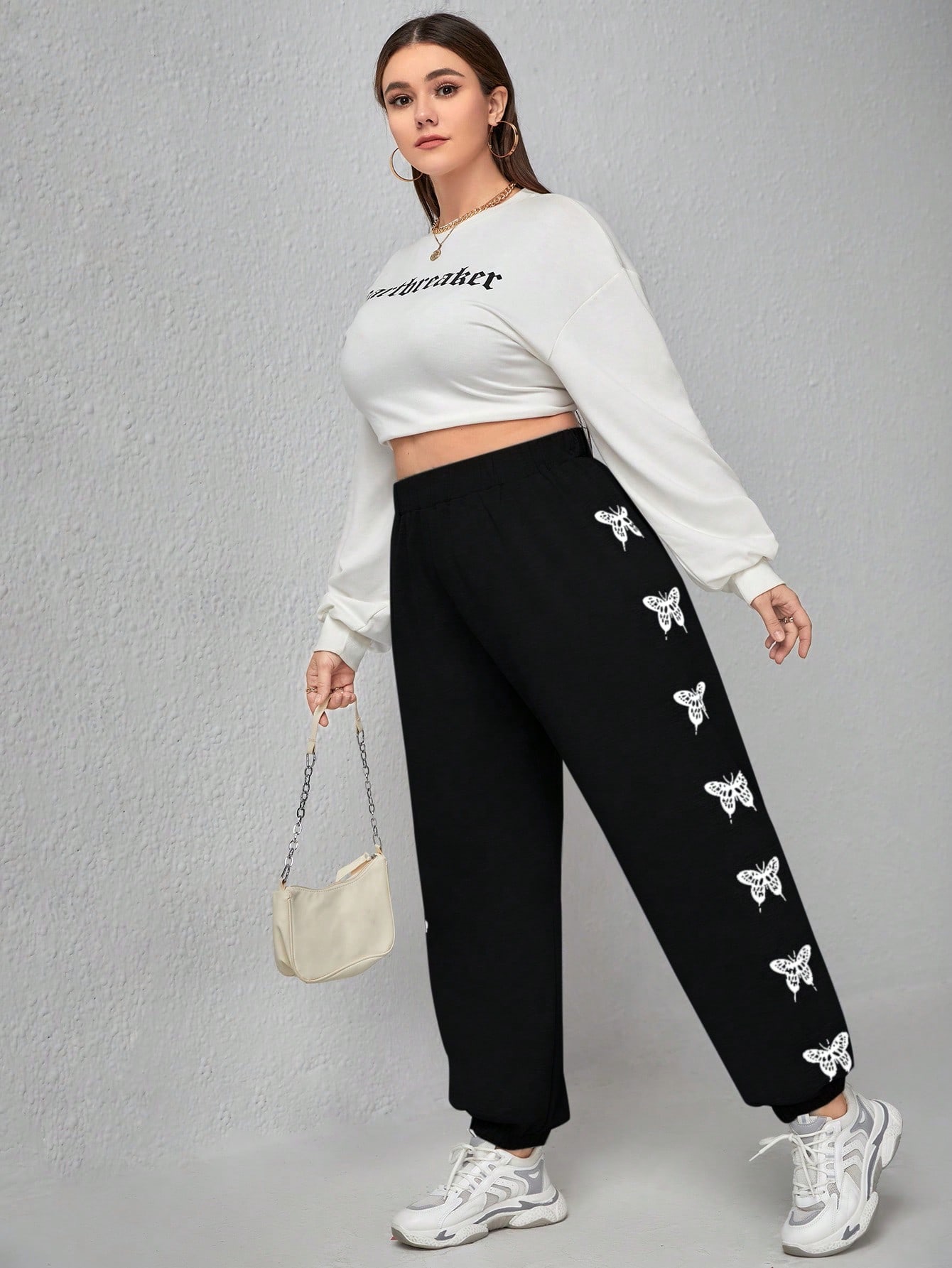 In Black Plus Size Sweatpants