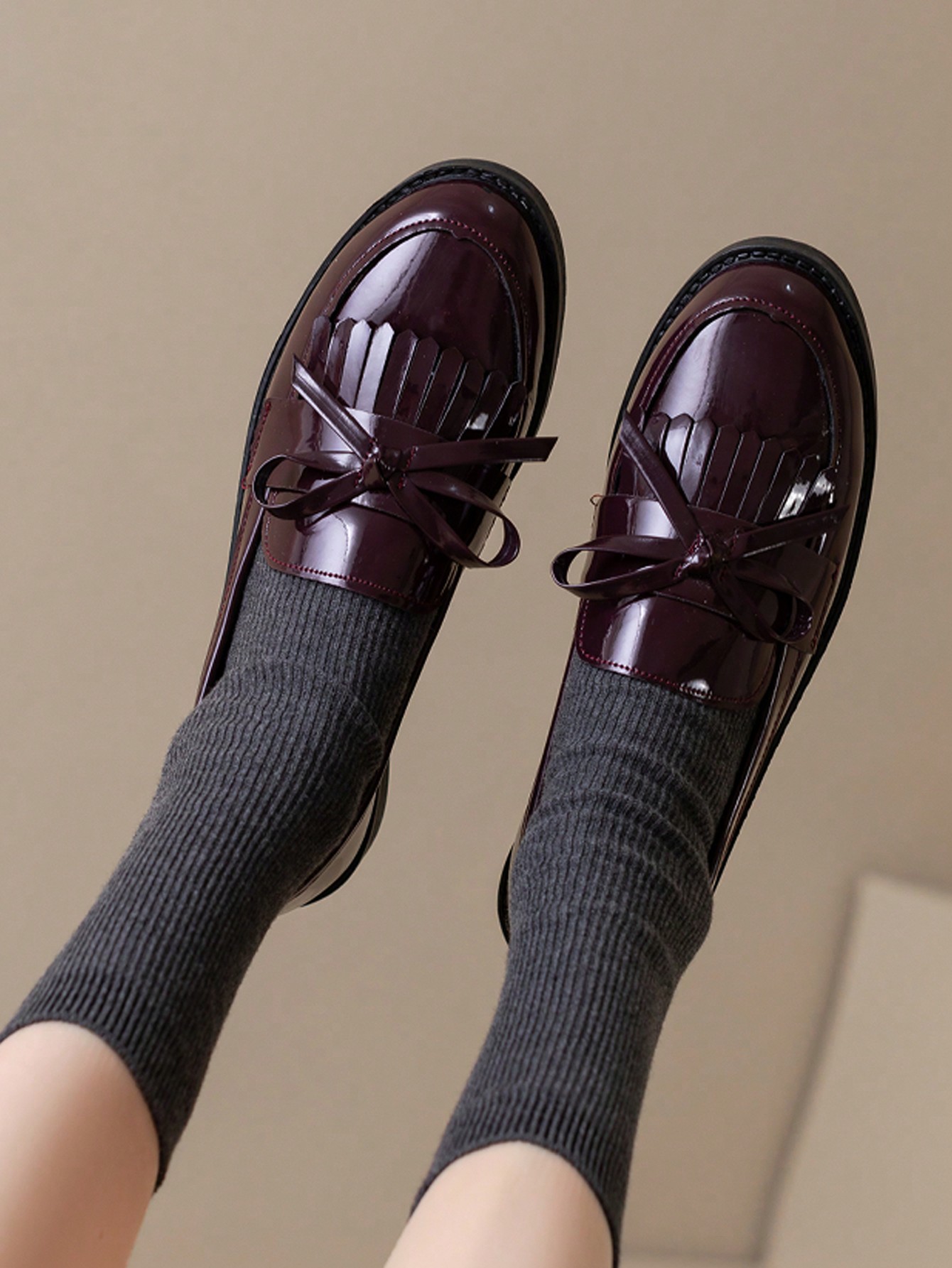 In Burgundy Women Flats