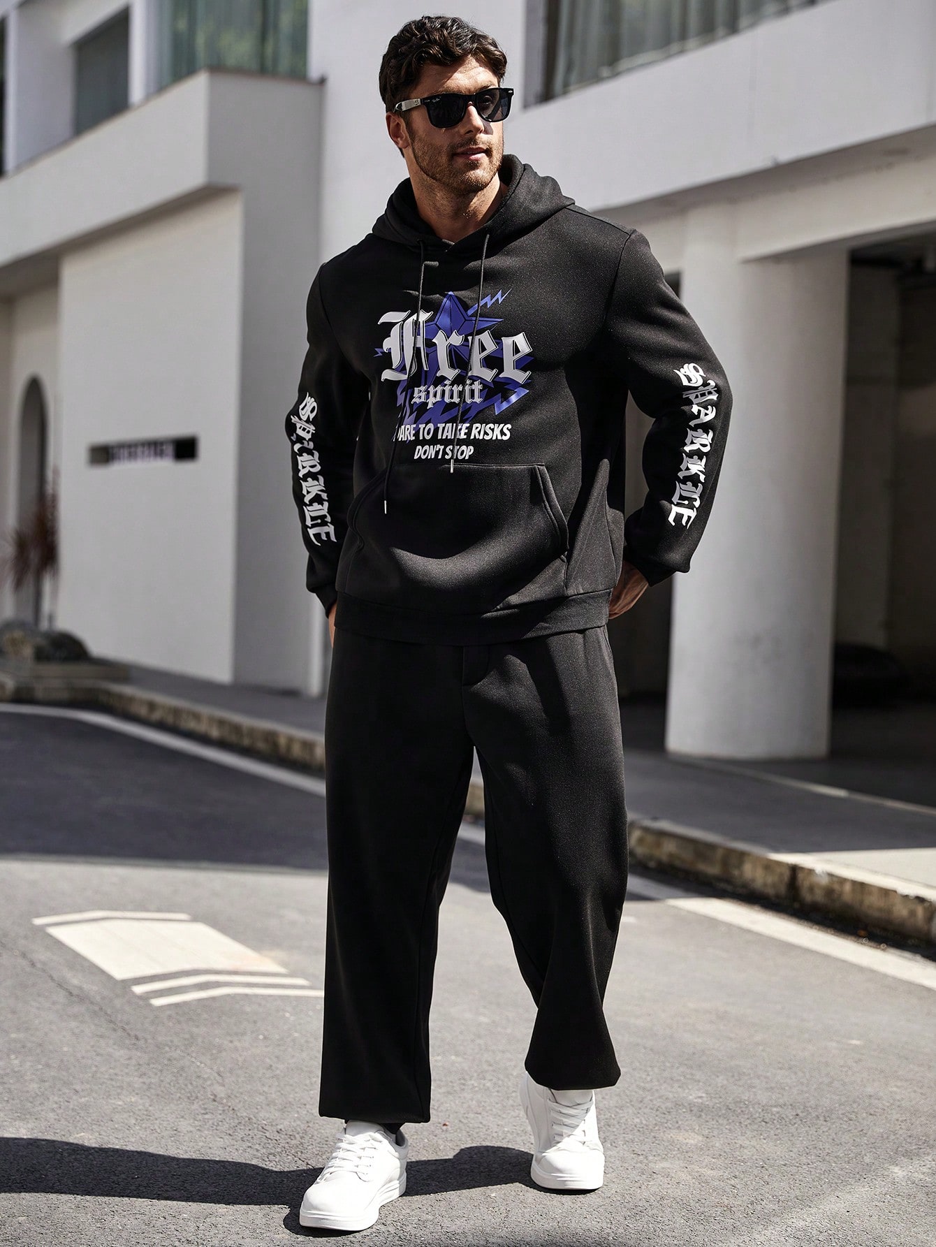 Men Plus Size Hoodie & Sweatshirt Co-ords