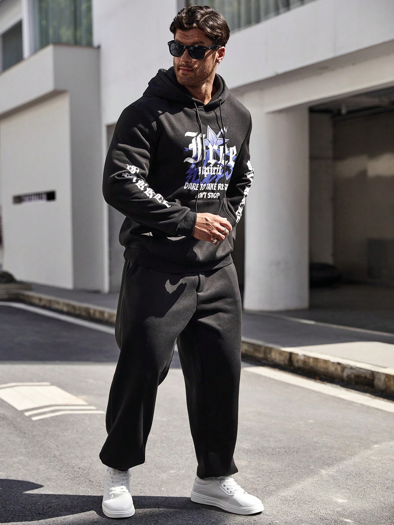 Men Plus Size Hoodie & Sweatshirt Co-ords