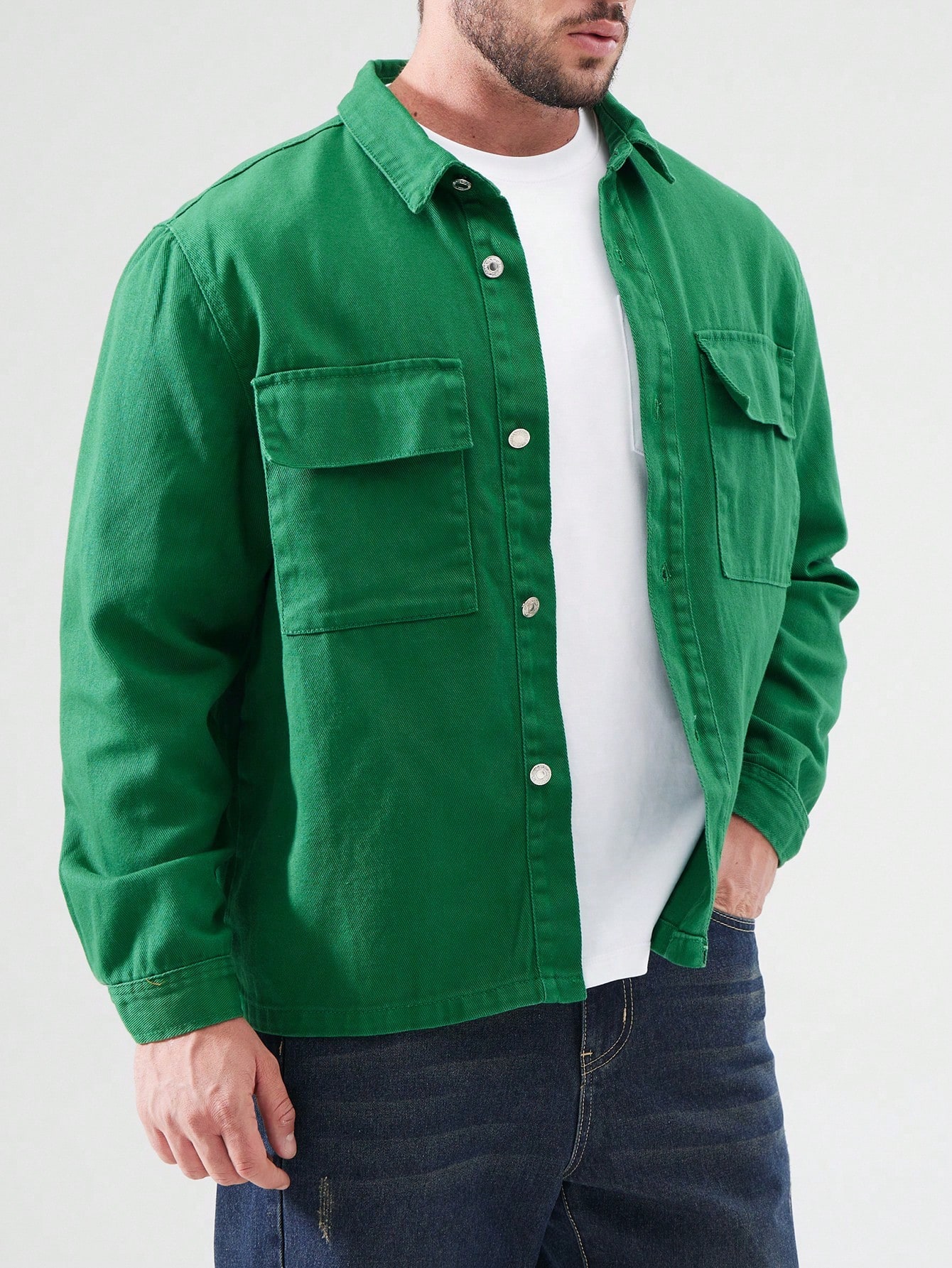 Men Plus Size Denim Shirts