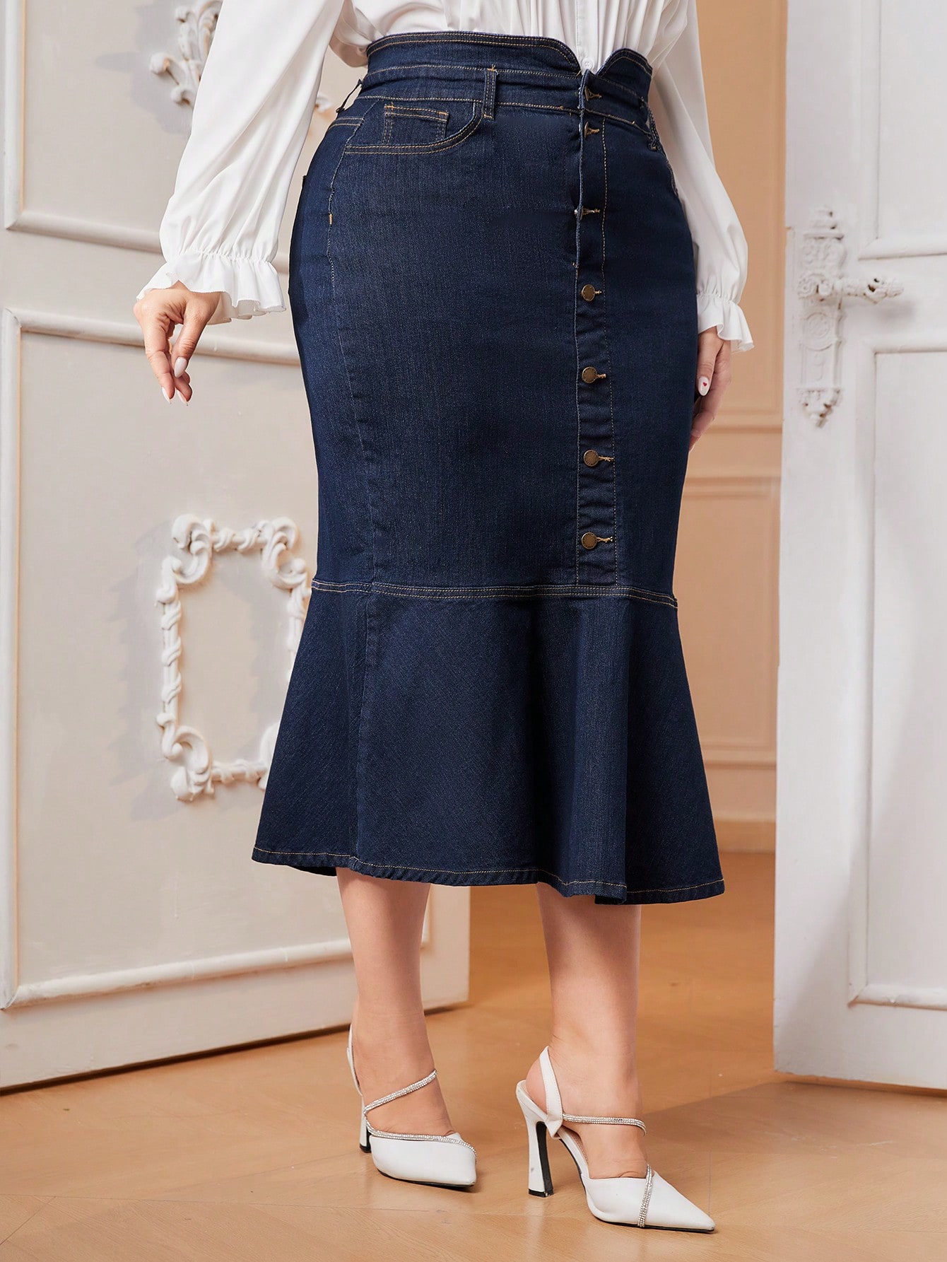 Plus Size Denim Skirts