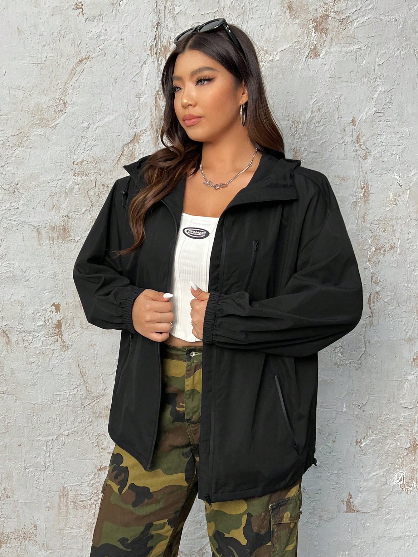 In Black Plus Size Jackets