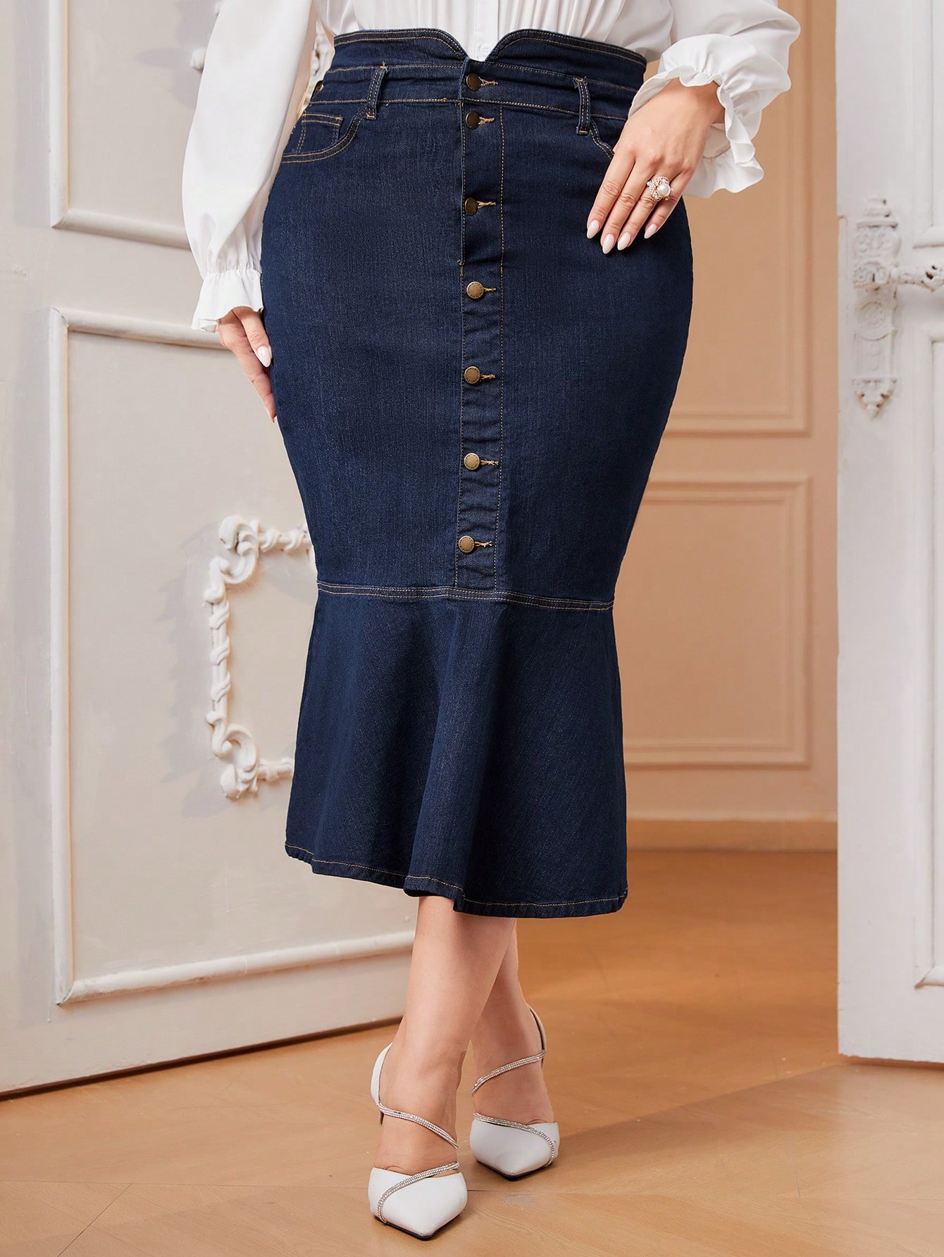 Plus Size Denim Skirts