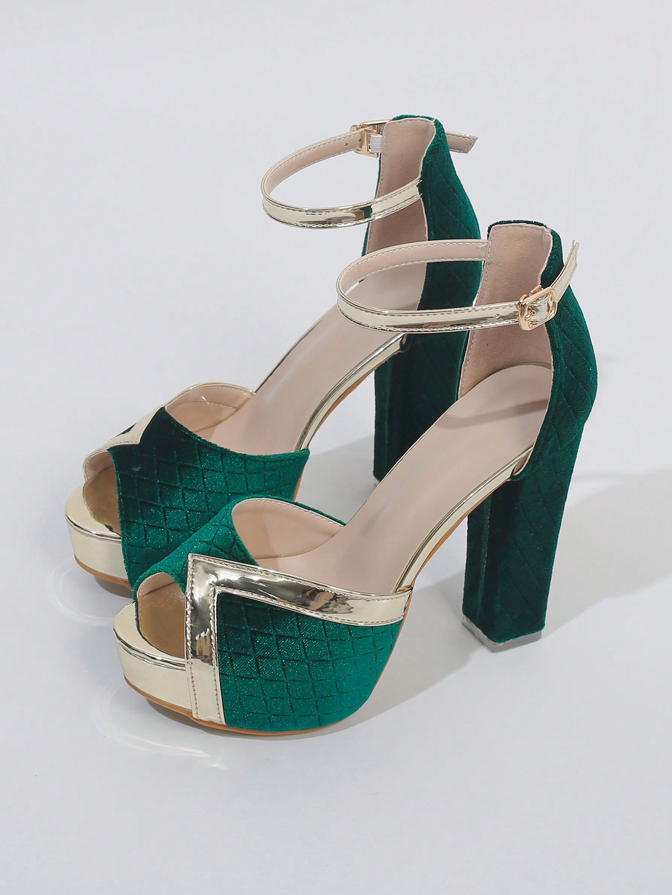 In Dark Green Women Shoes