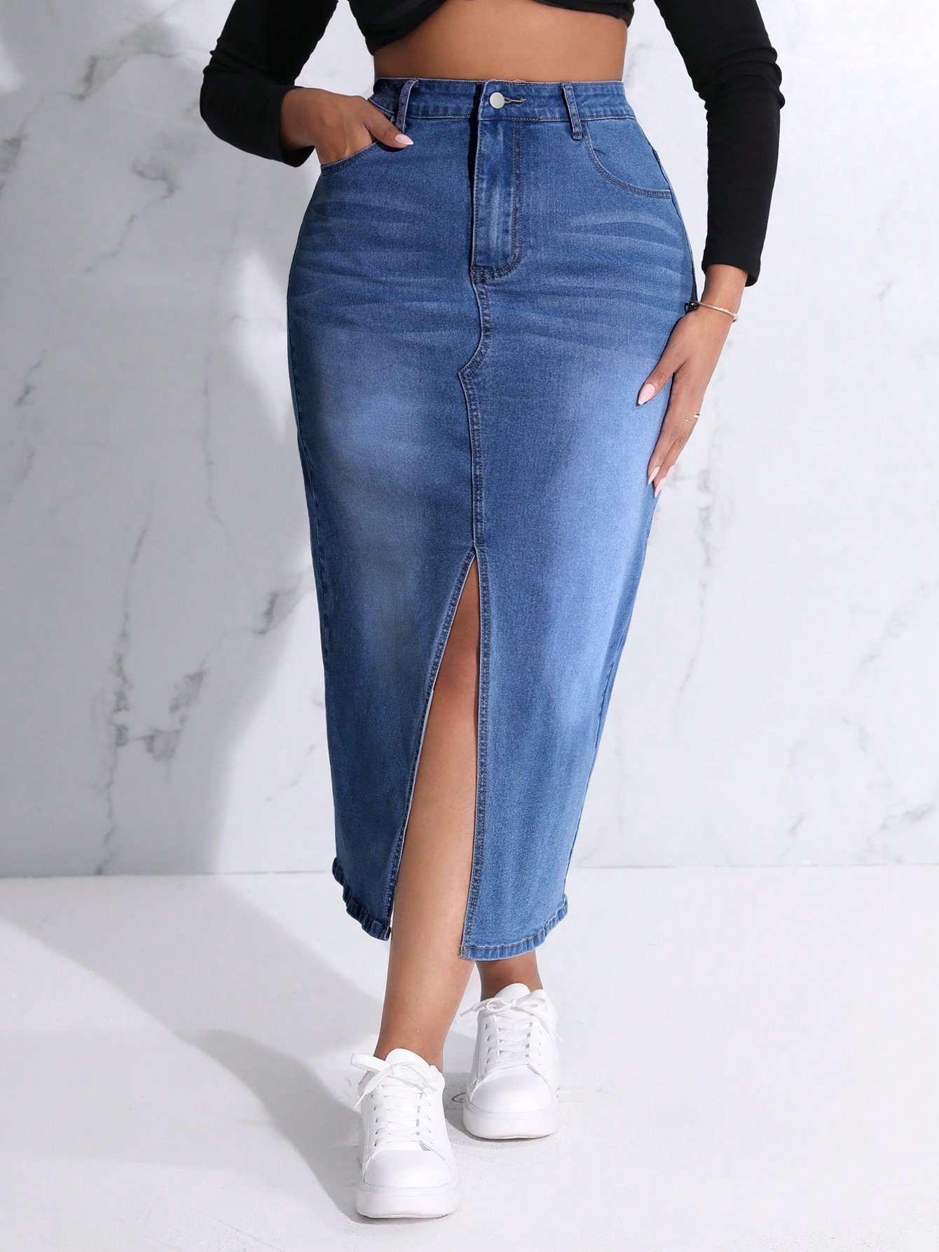 Plus Size Denim Skirts