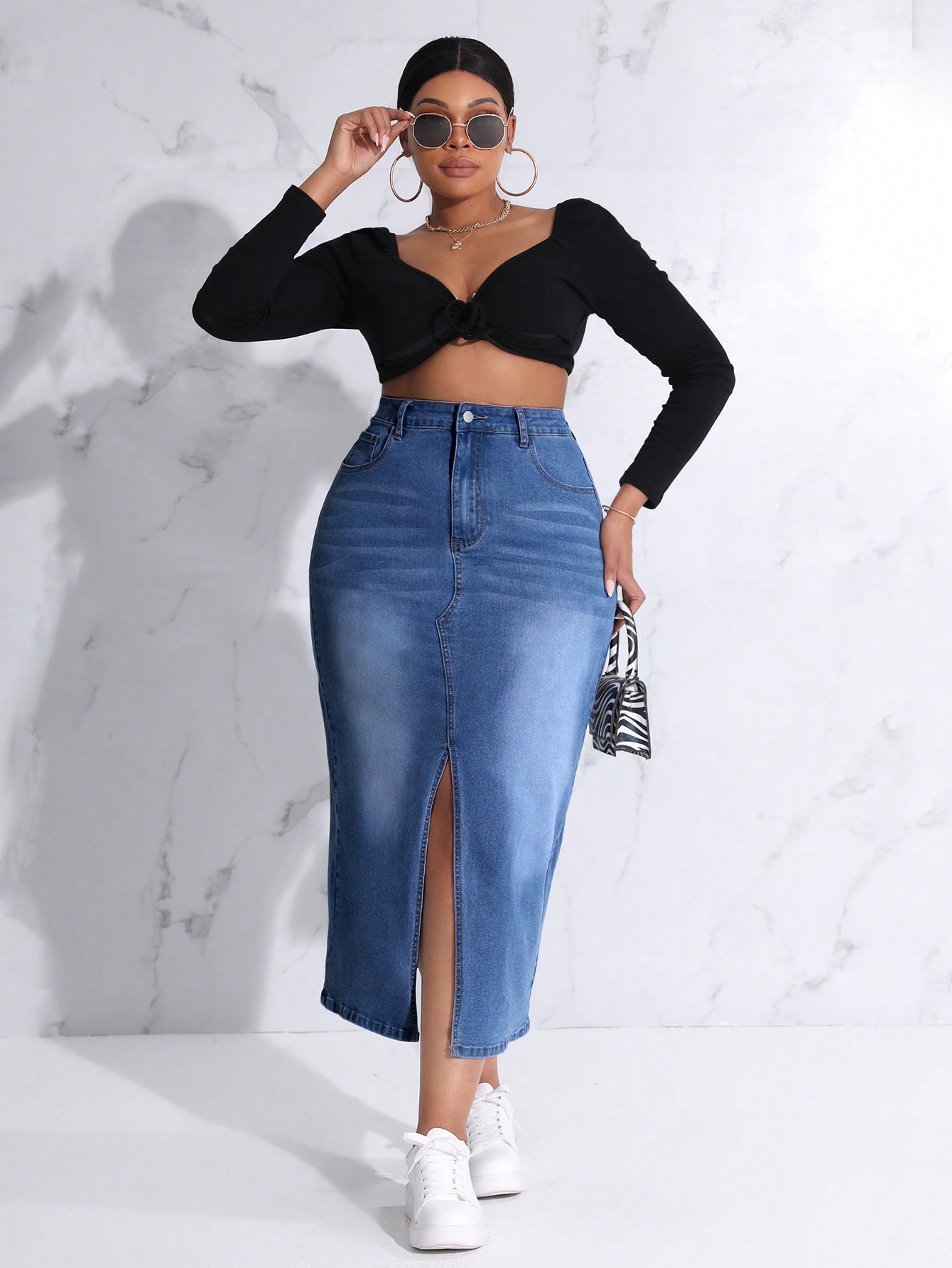 Plus Size Denim Skirts