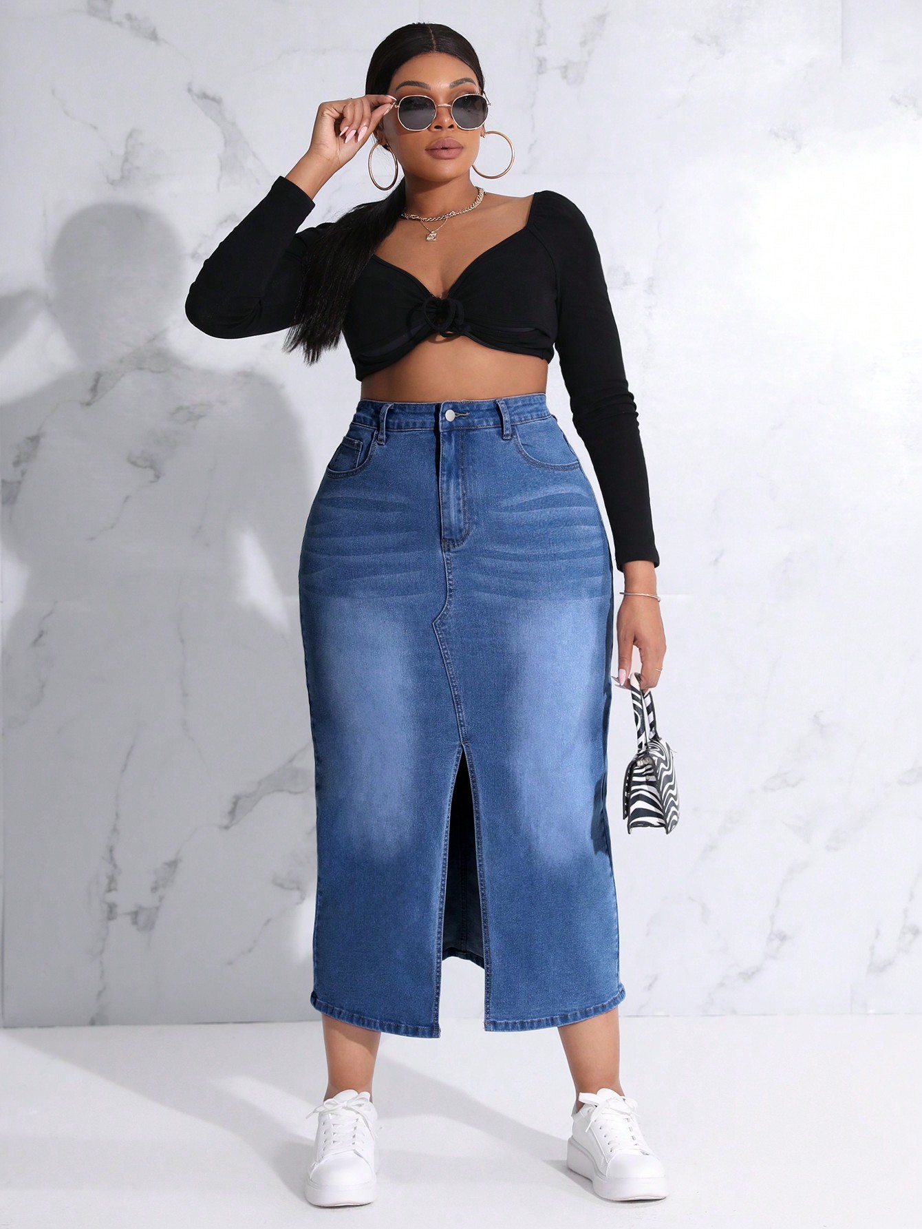 Plus Size Denim Skirts