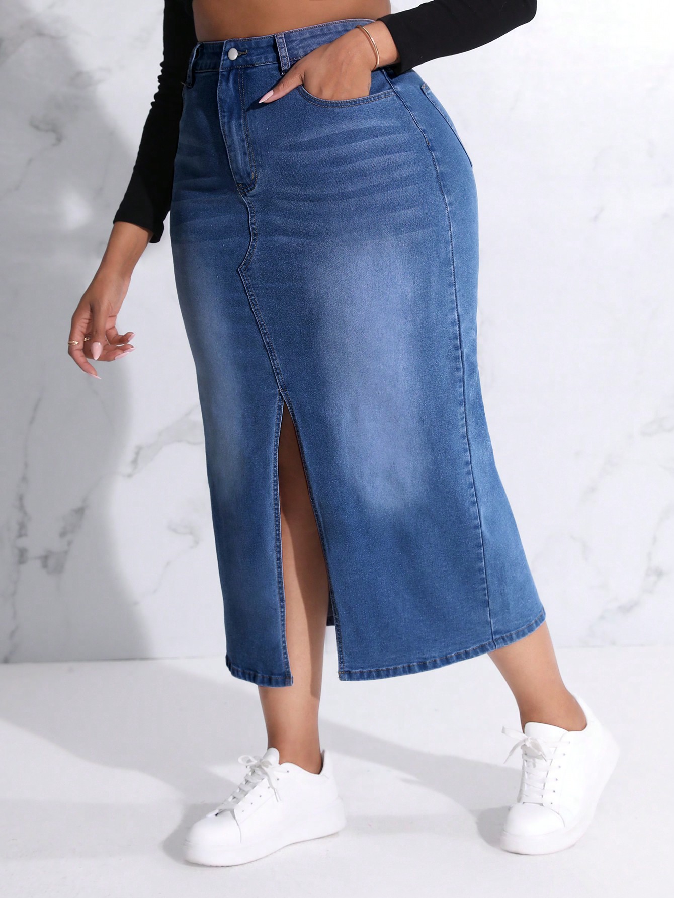 Plus Size Denim Skirts