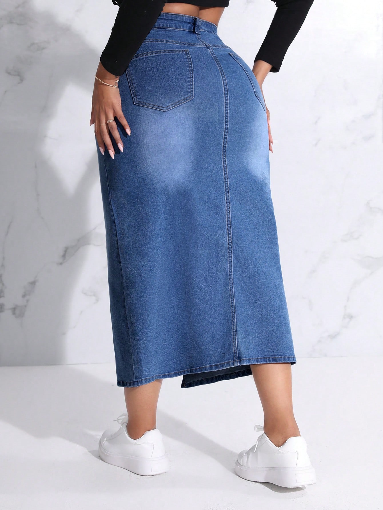 Plus Size Denim Skirts