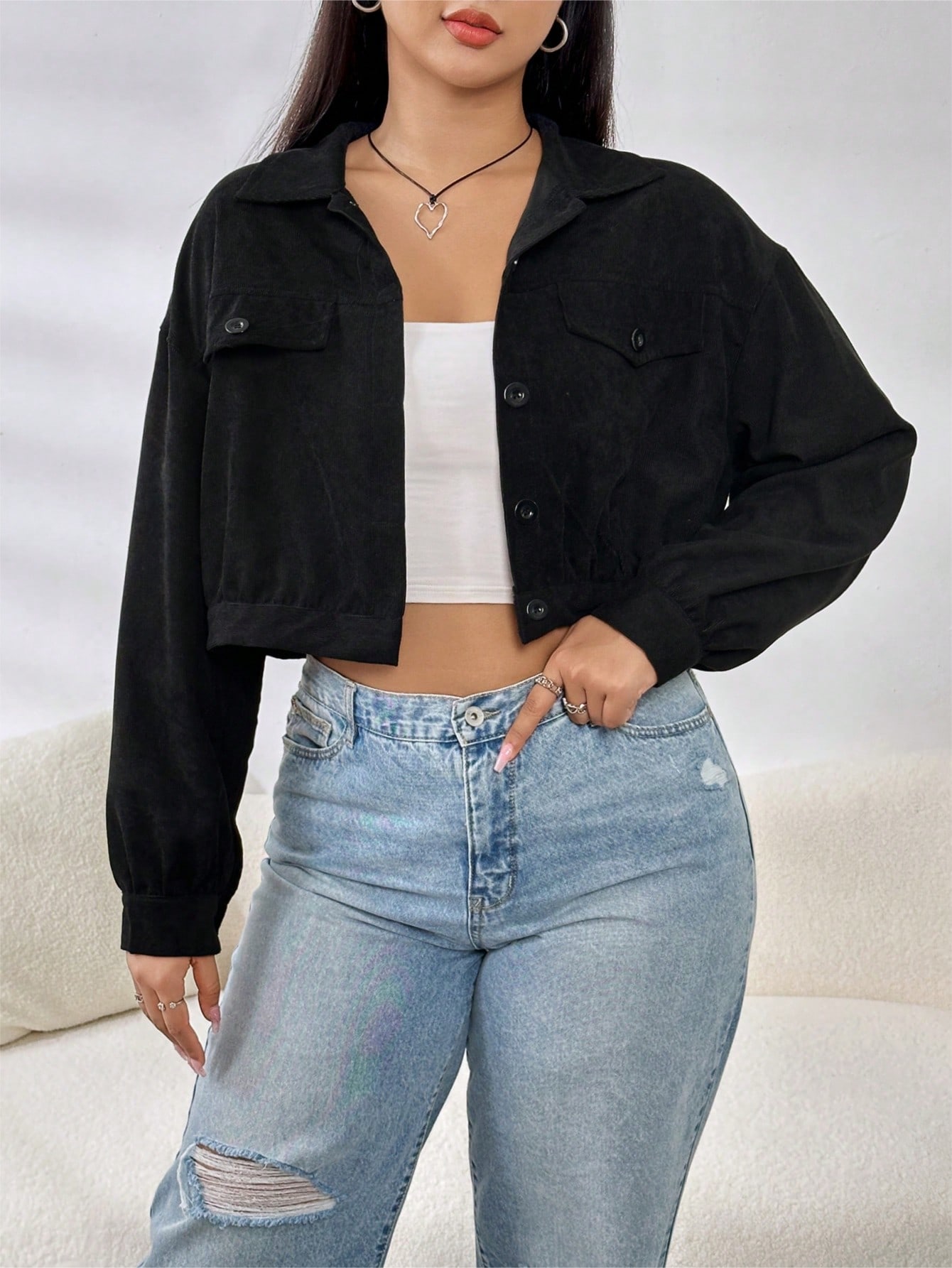 In Black Plus Size Jackets