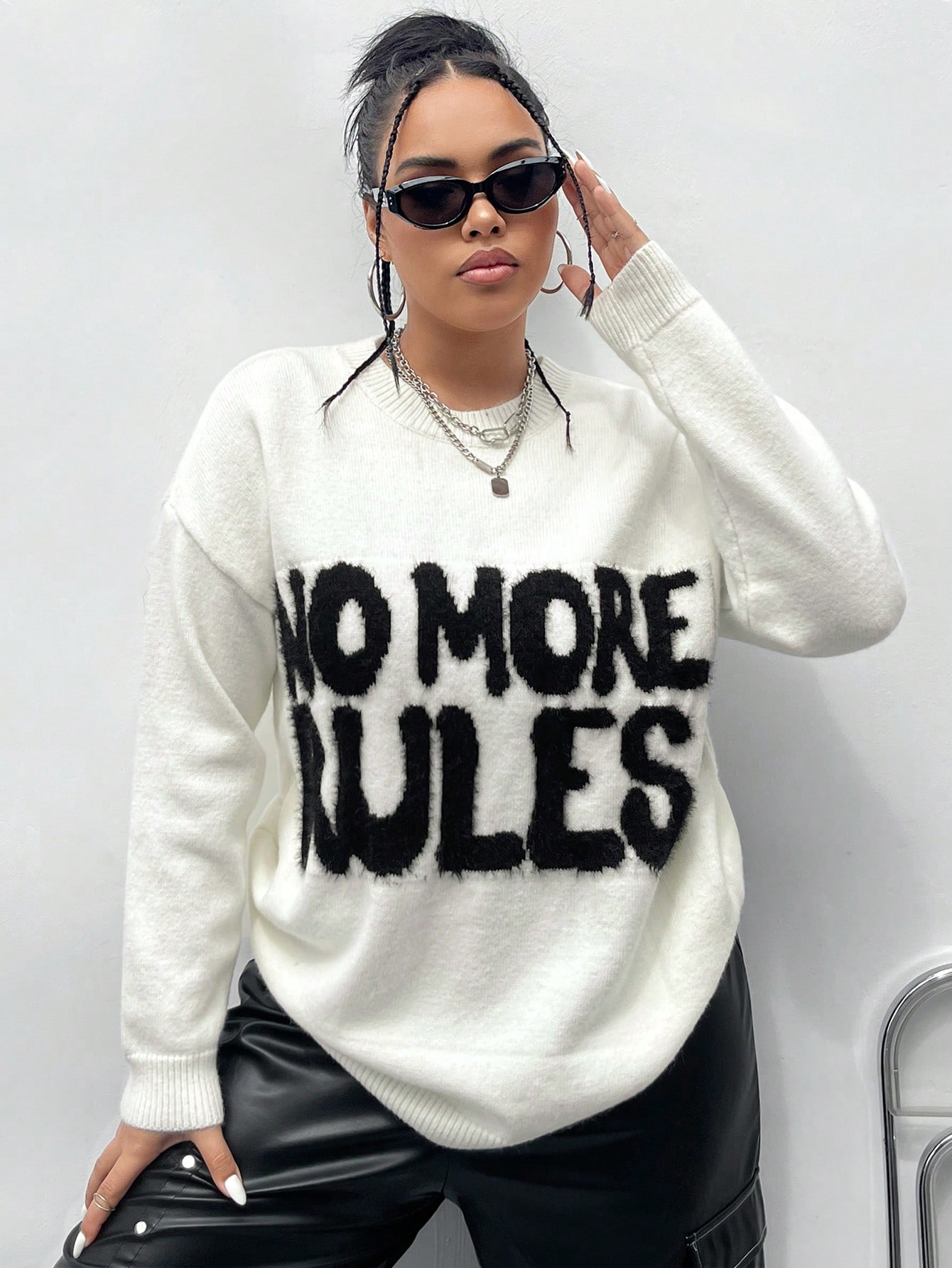 In White Plus Size Sweaters