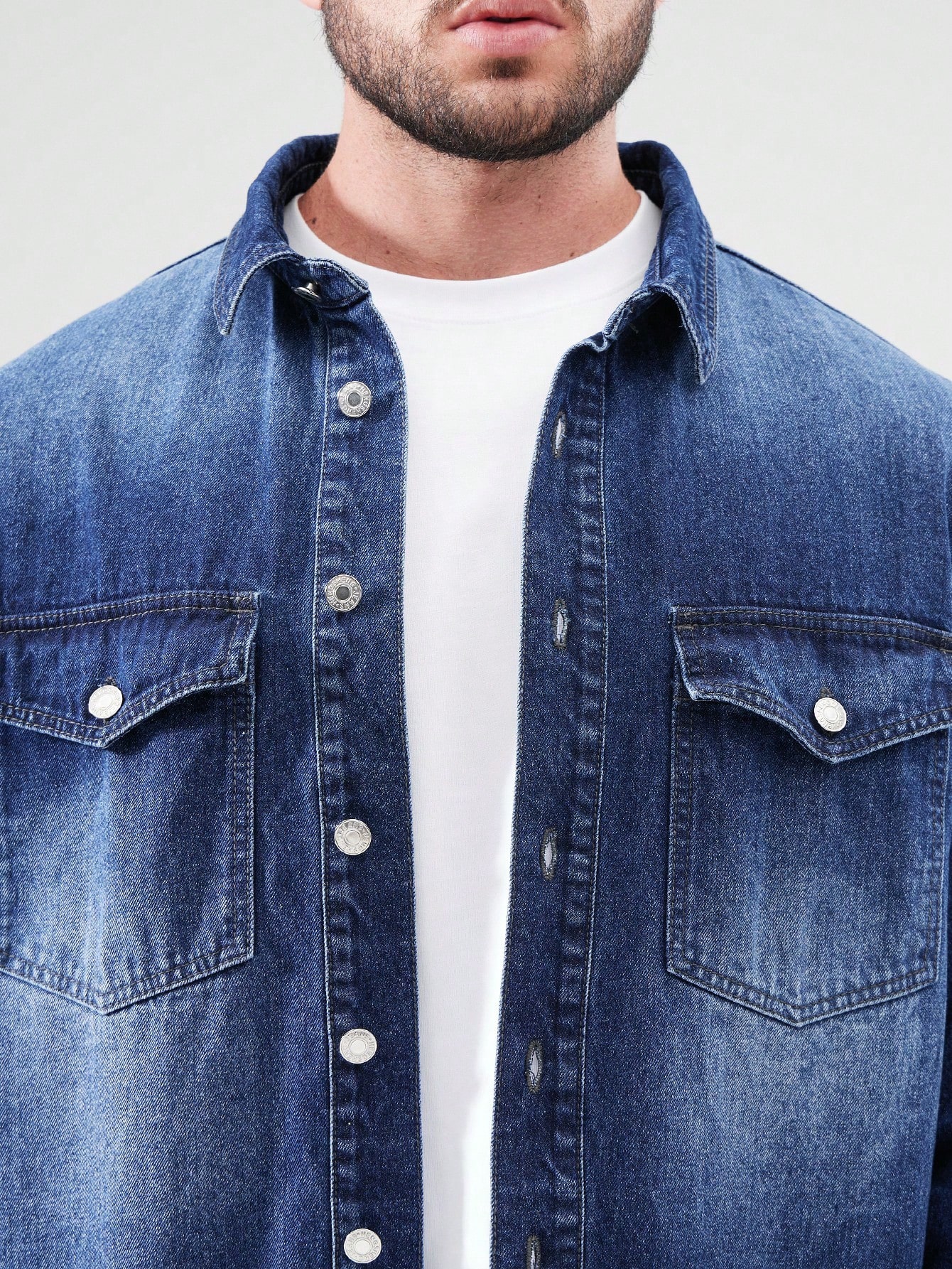 Men Plus Size Denim Shirts