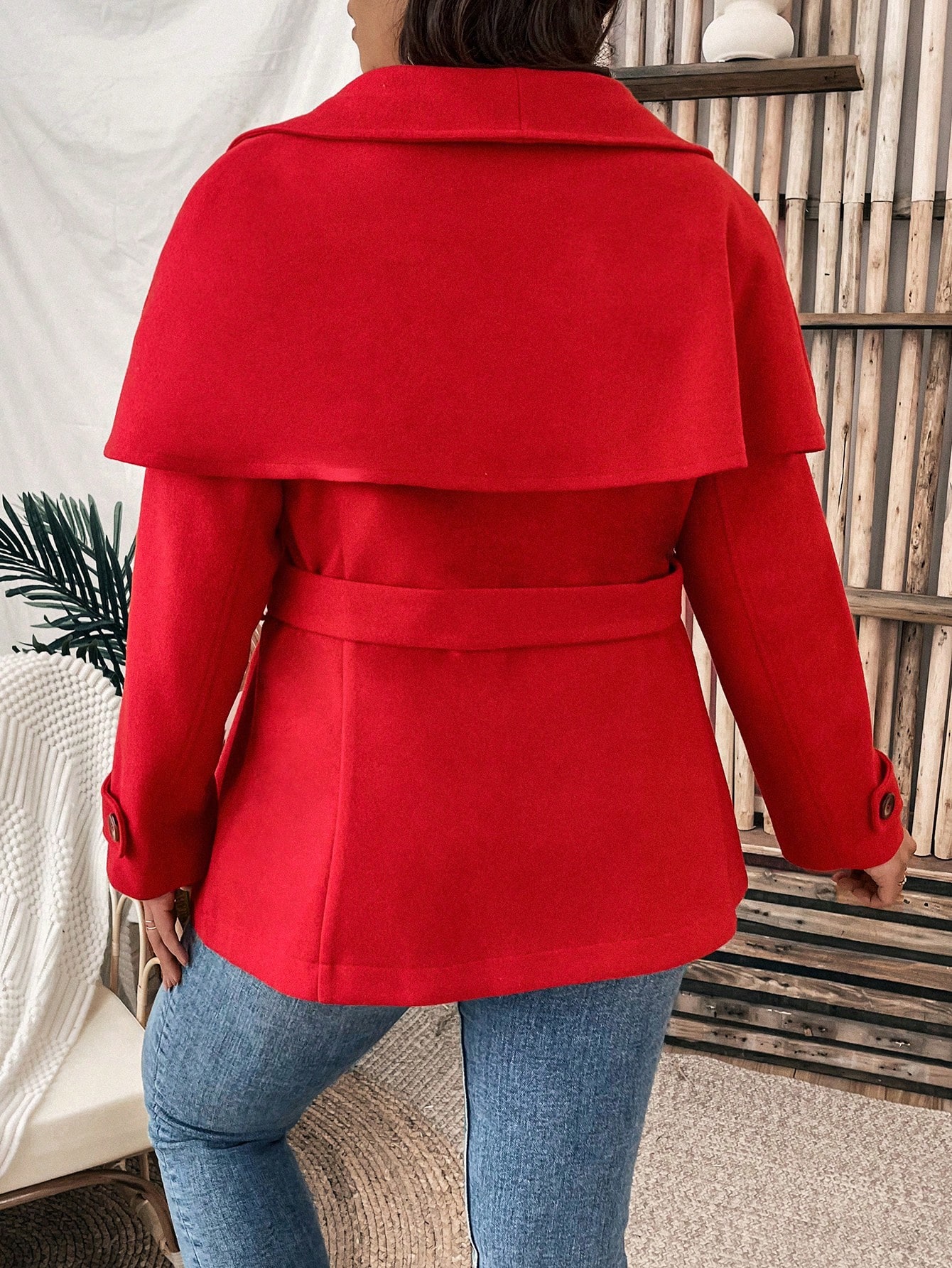 In Long Sleeve Plus Size Overcoats