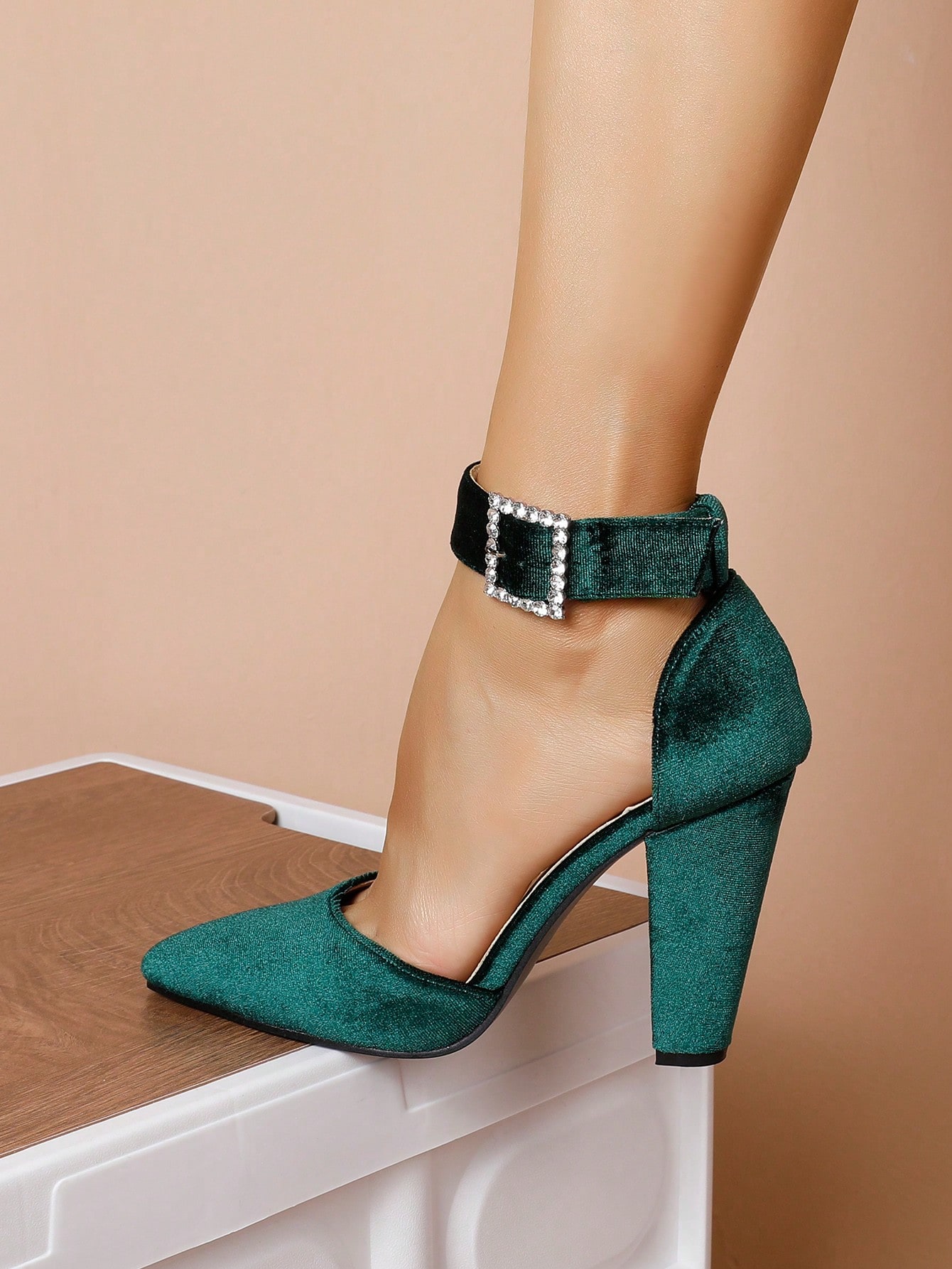 In Dark Green Women Shoes