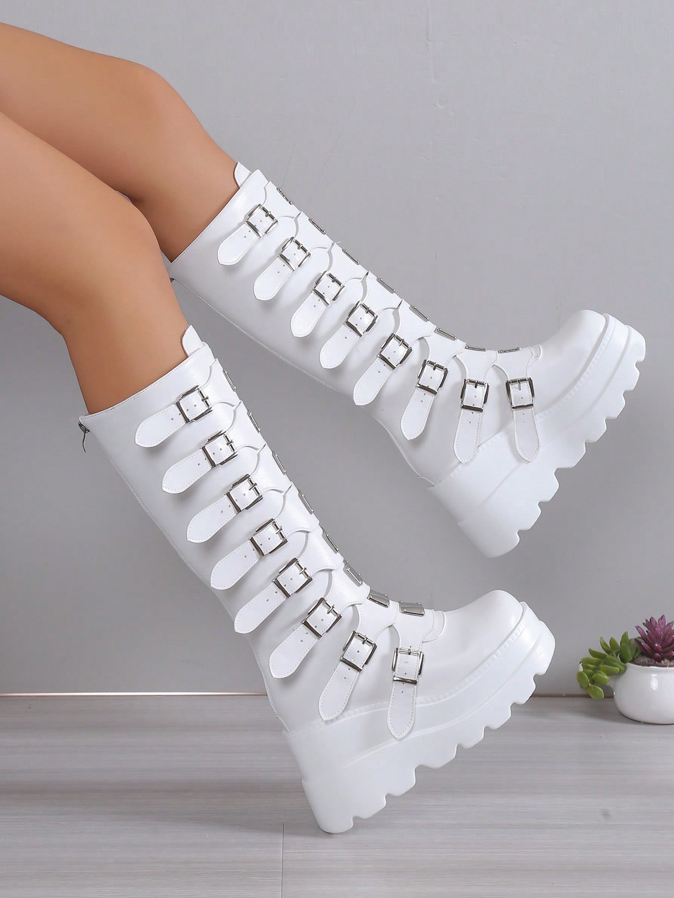 In White Women Knee-High Boots