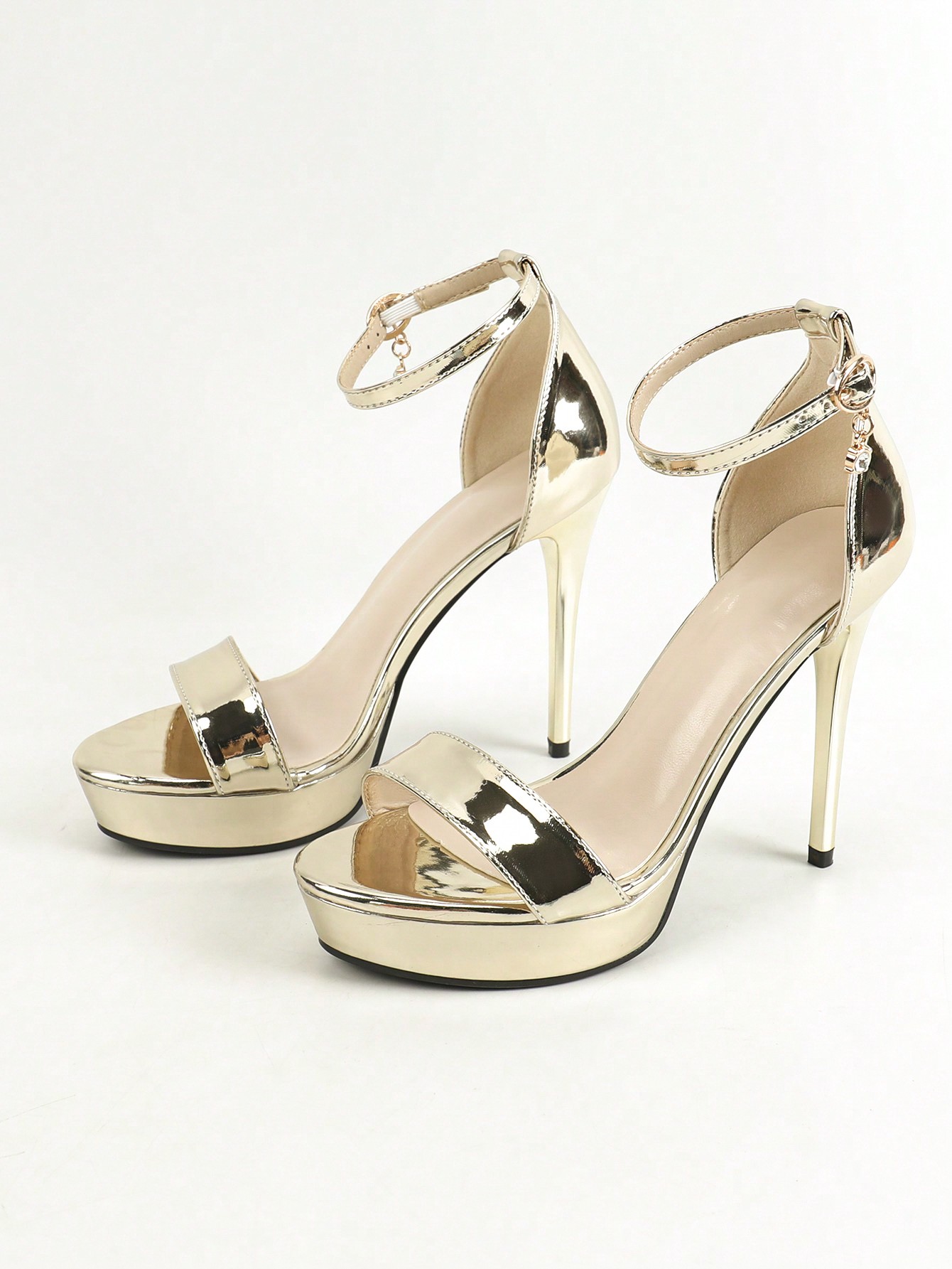 In Gold Women Heeled Sandals