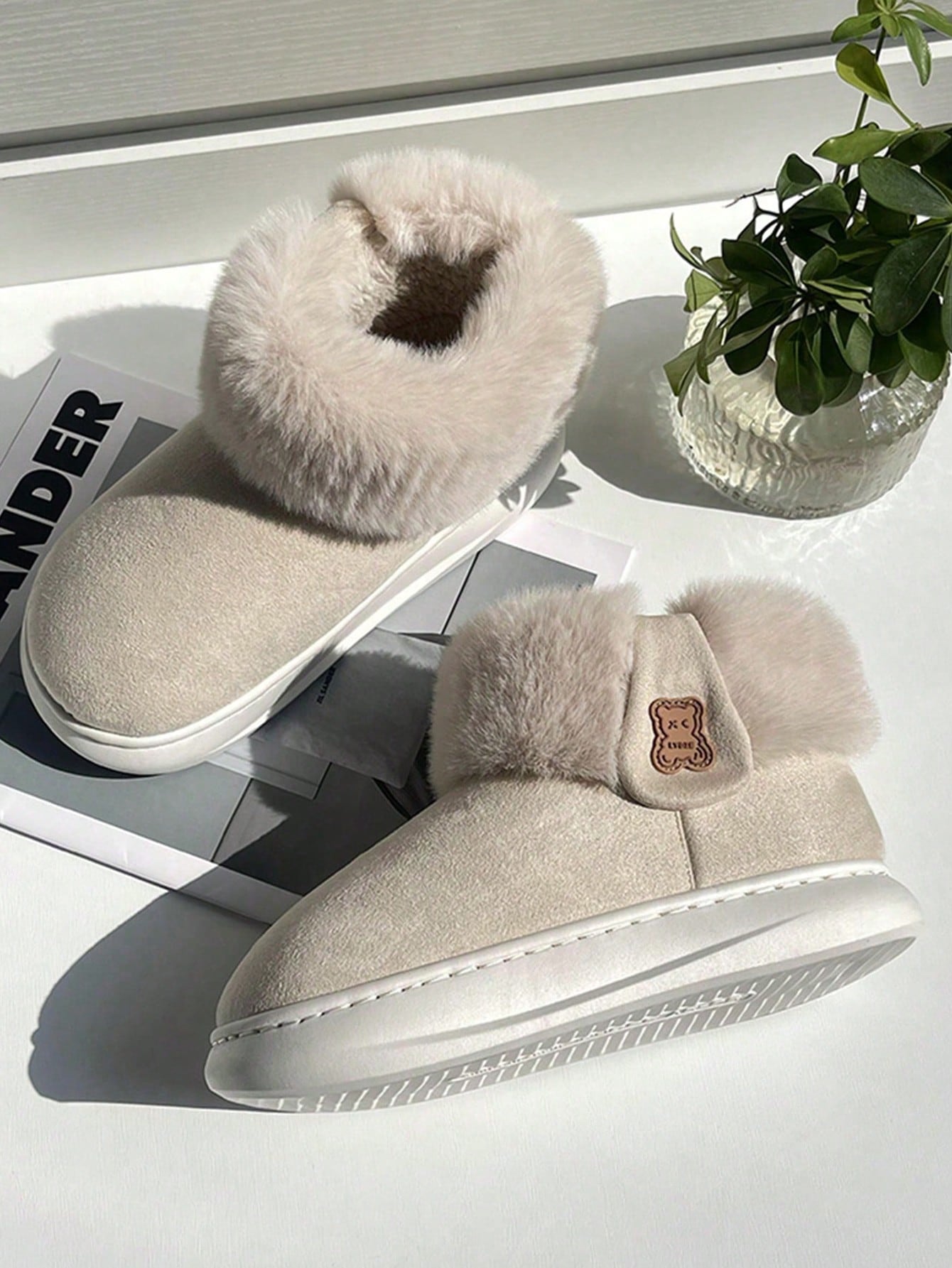 In Beige Women Home Slippers