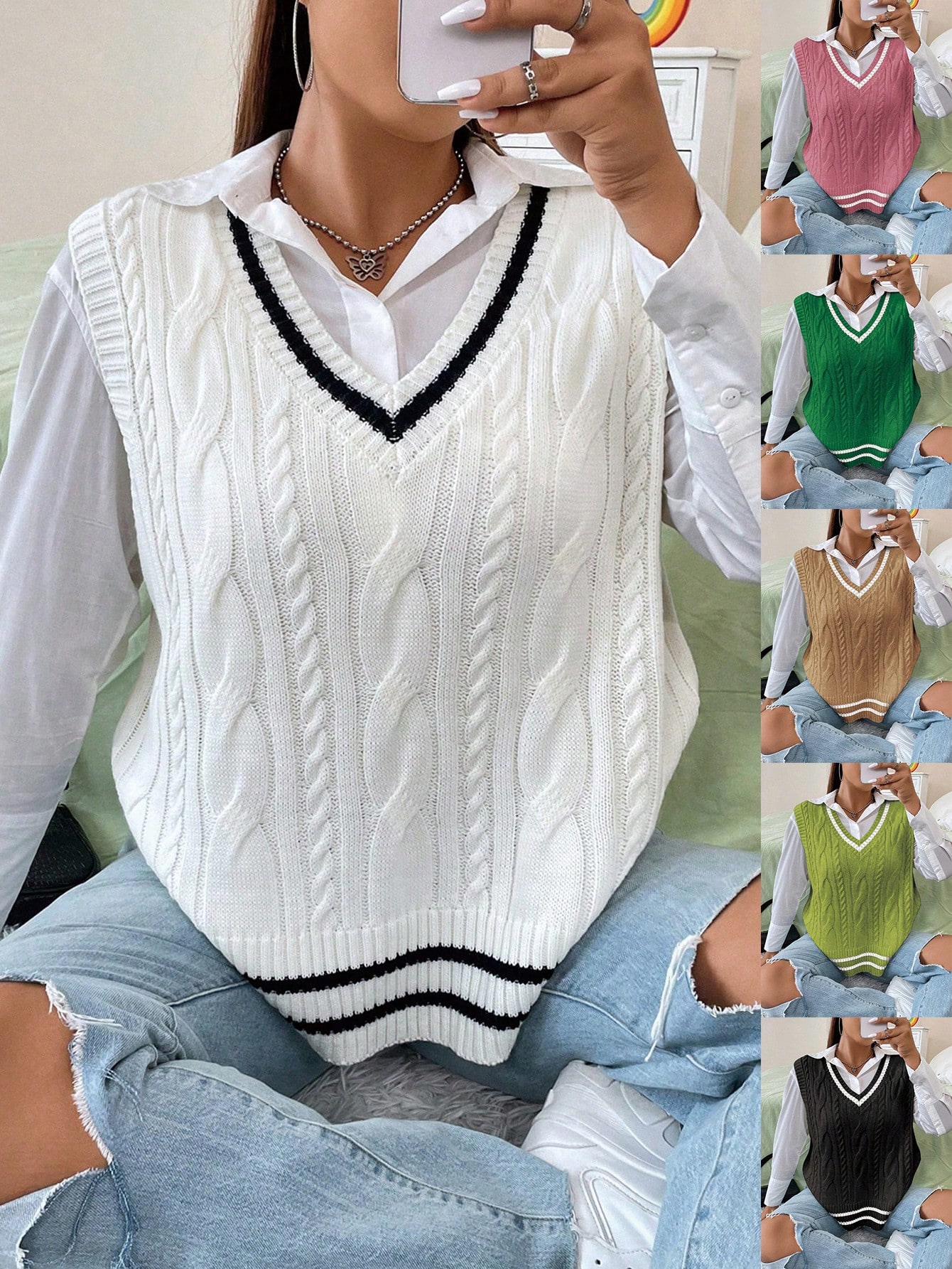 In Casual Plus Size Sweater Vests