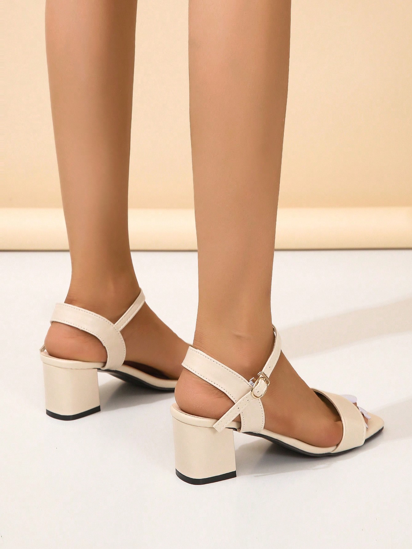 In Beige Women Heeled Sandals