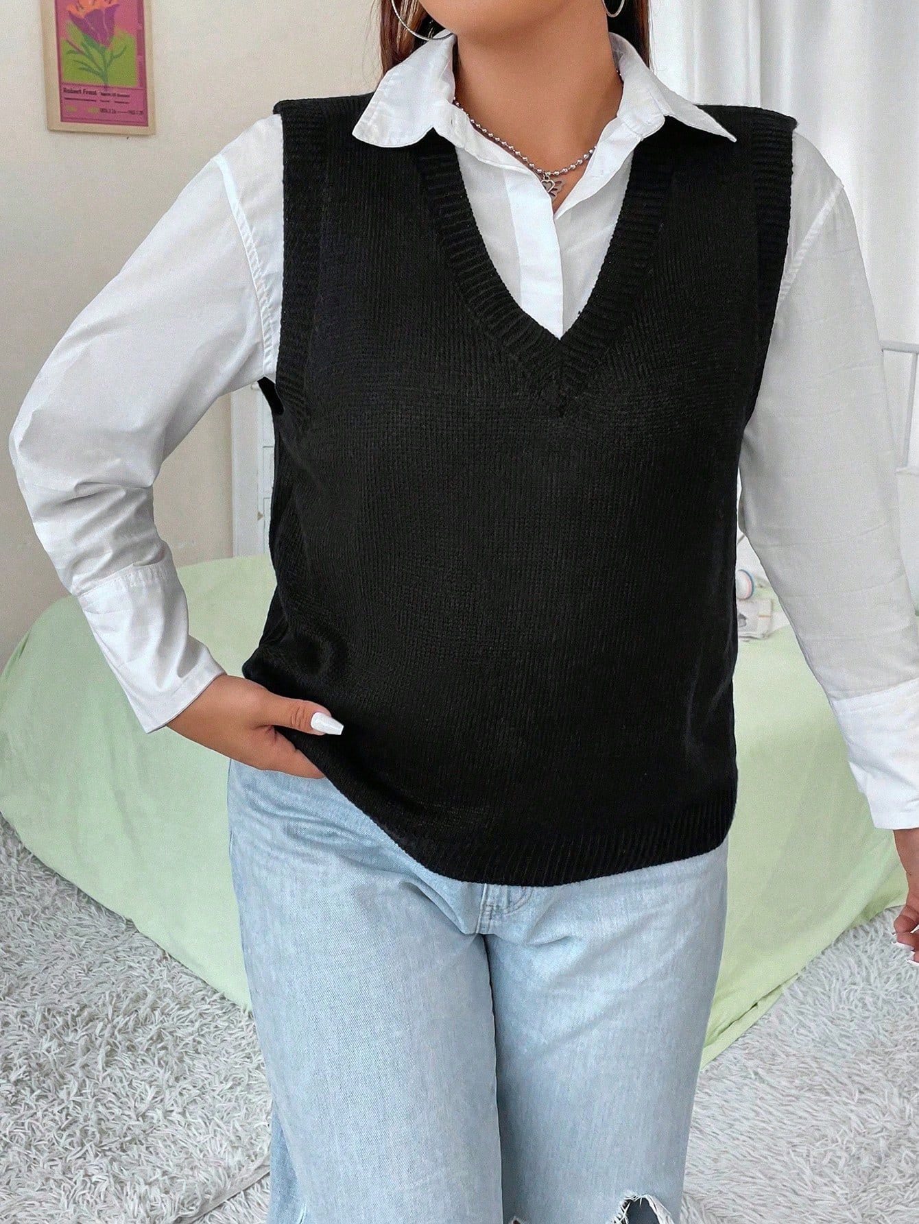 In Casual Plus Size Sweater Vests