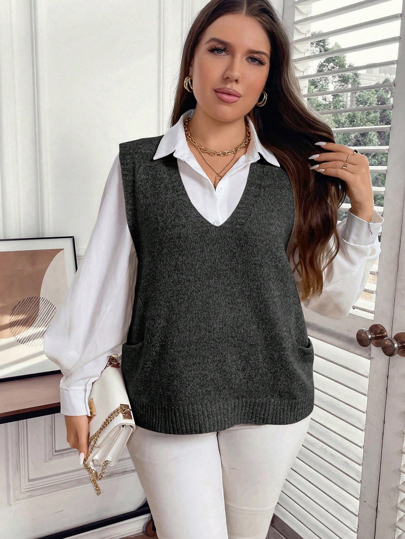 In Casual Plus Size Sweater Vests