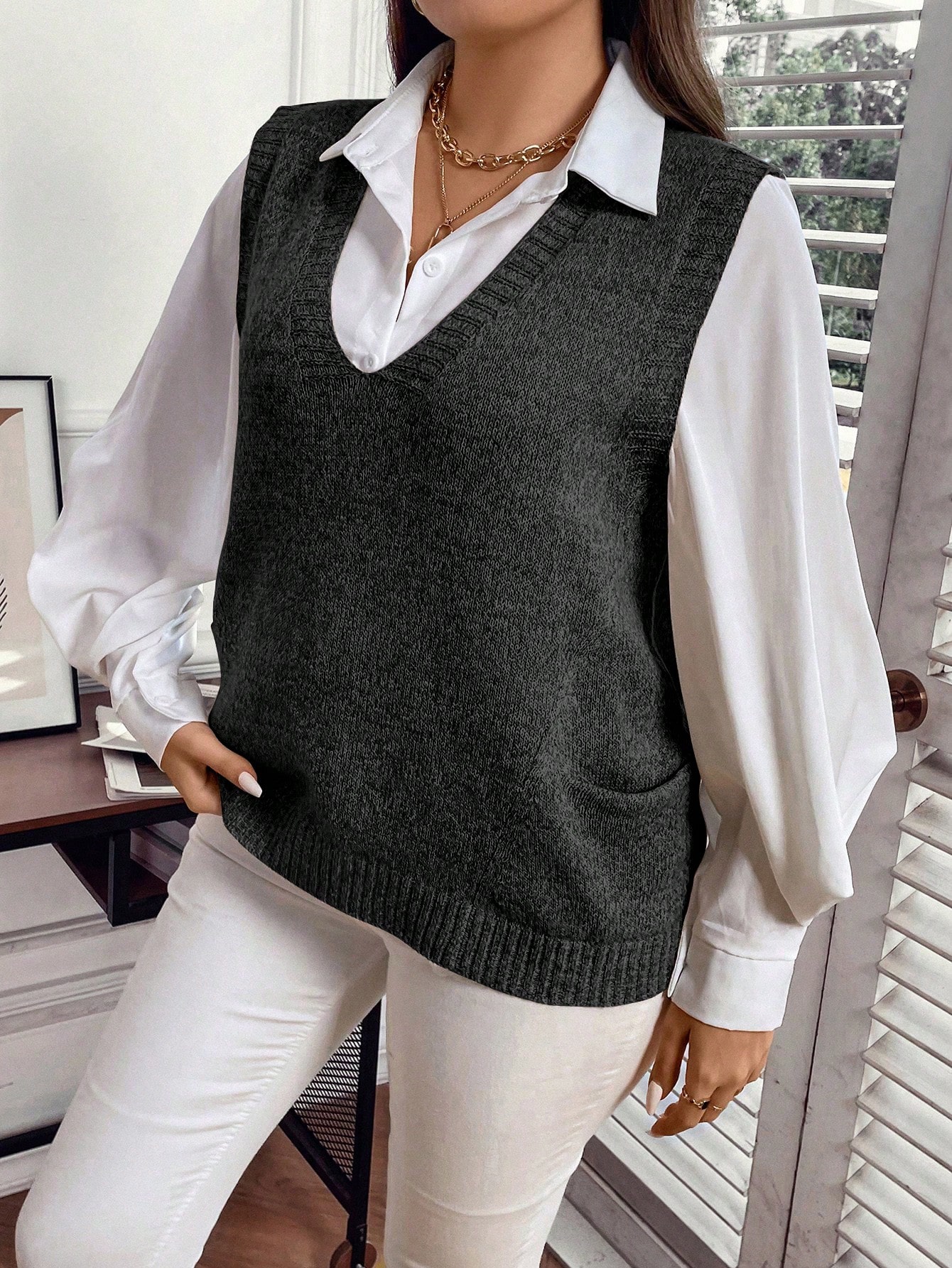 In Casual Plus Size Sweater Vests