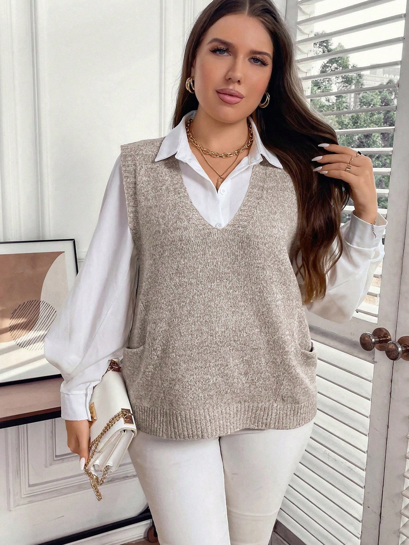 In Casual Plus Size Sweater Vests