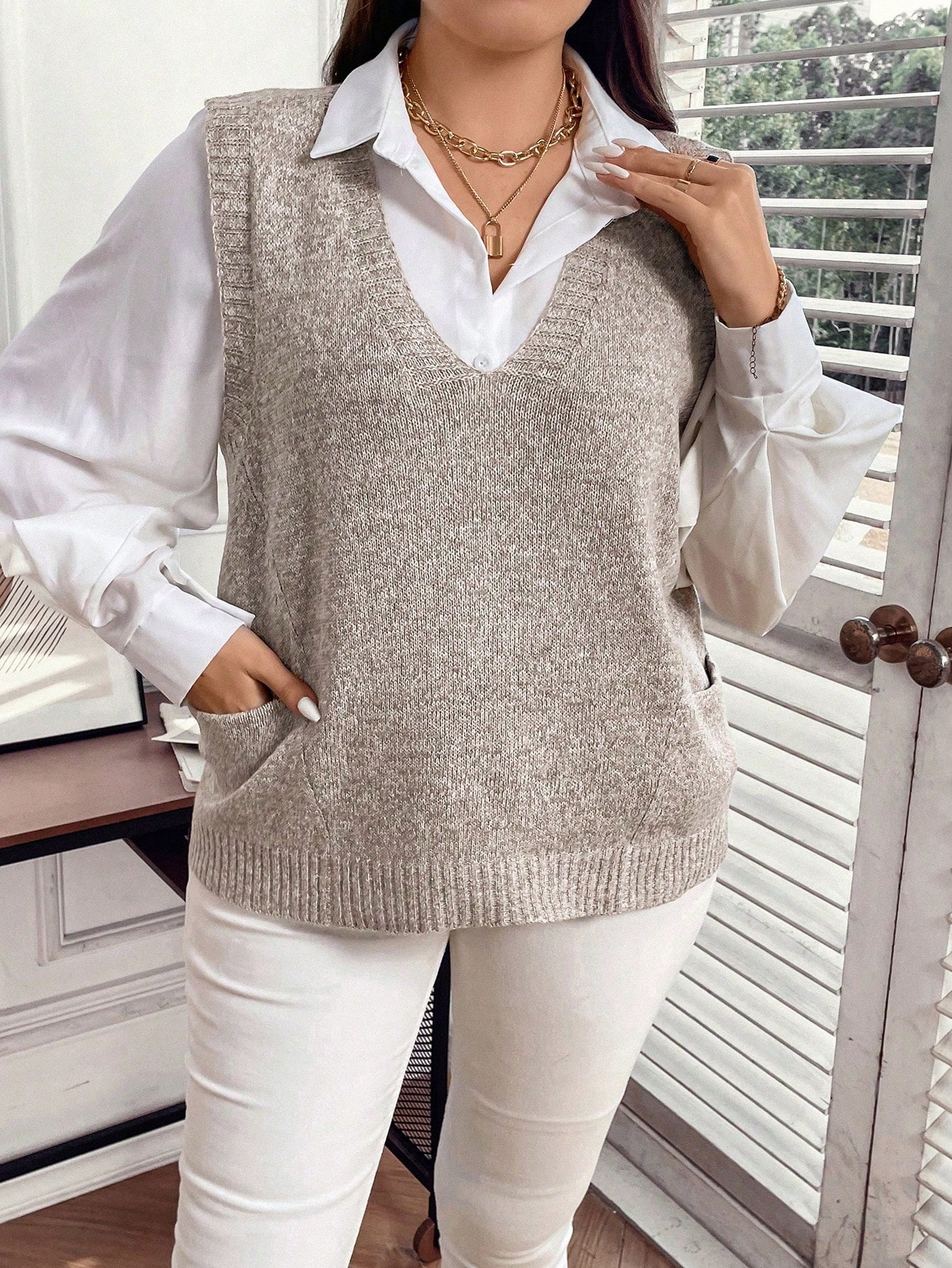 In Casual Plus Size Sweater Vests