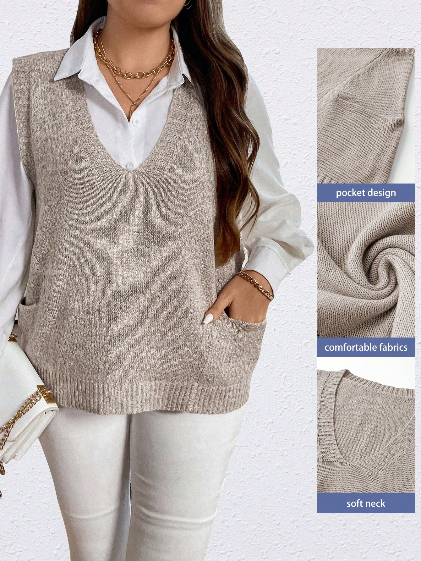 In Casual Plus Size Sweater Vests